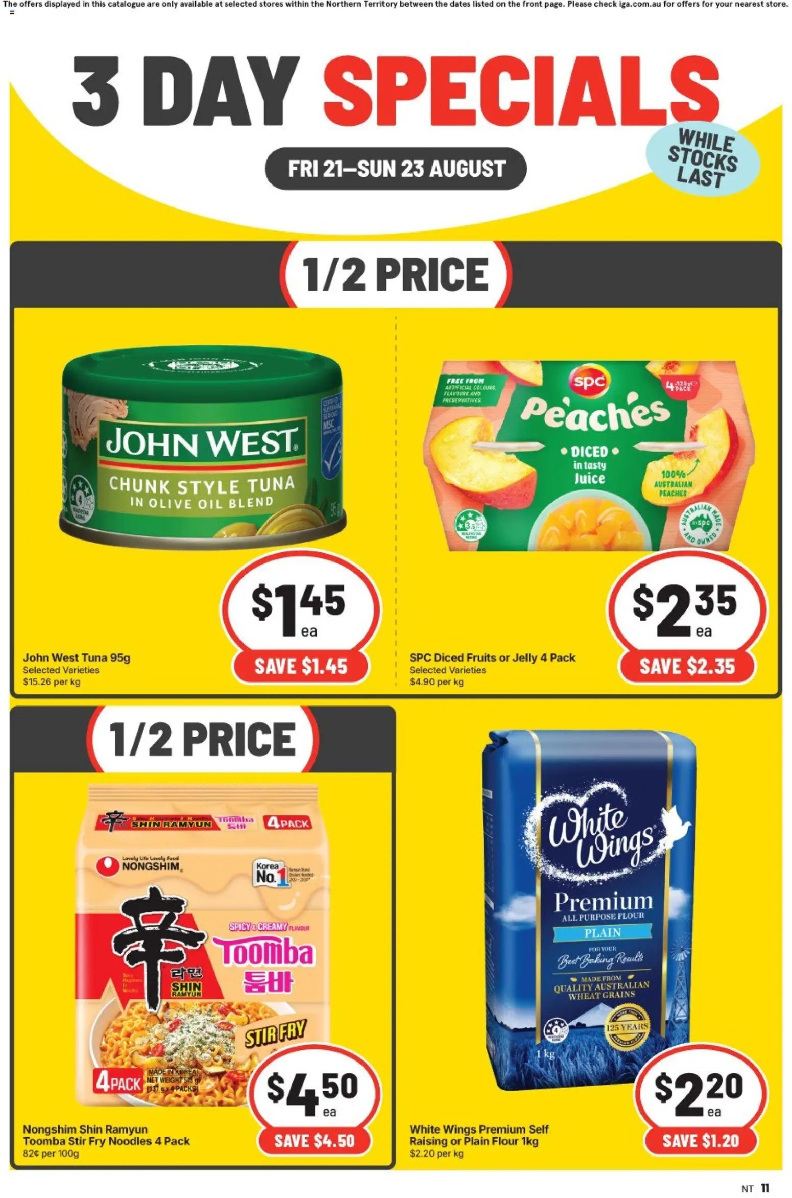 IGA catalogue from 21/08/2026 IGA 3 Day Specials NT