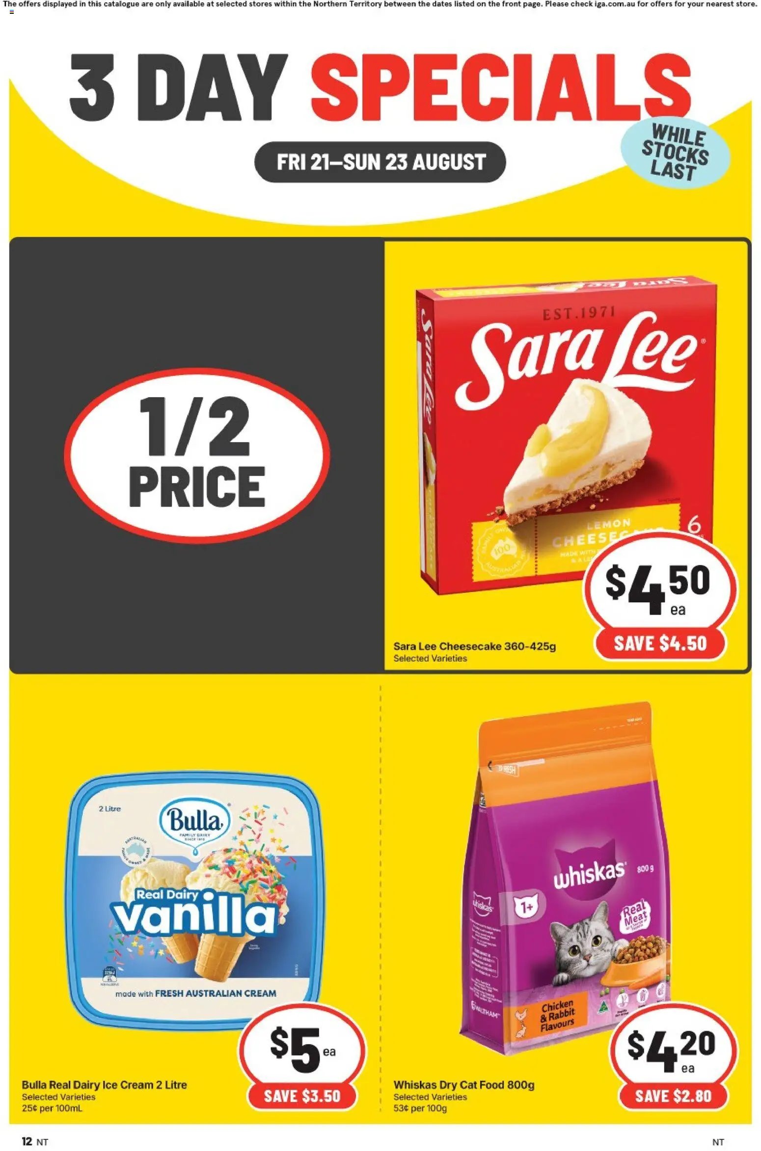 IGA catalogue from 21/08/2026 IGA 3 Day Specials NT