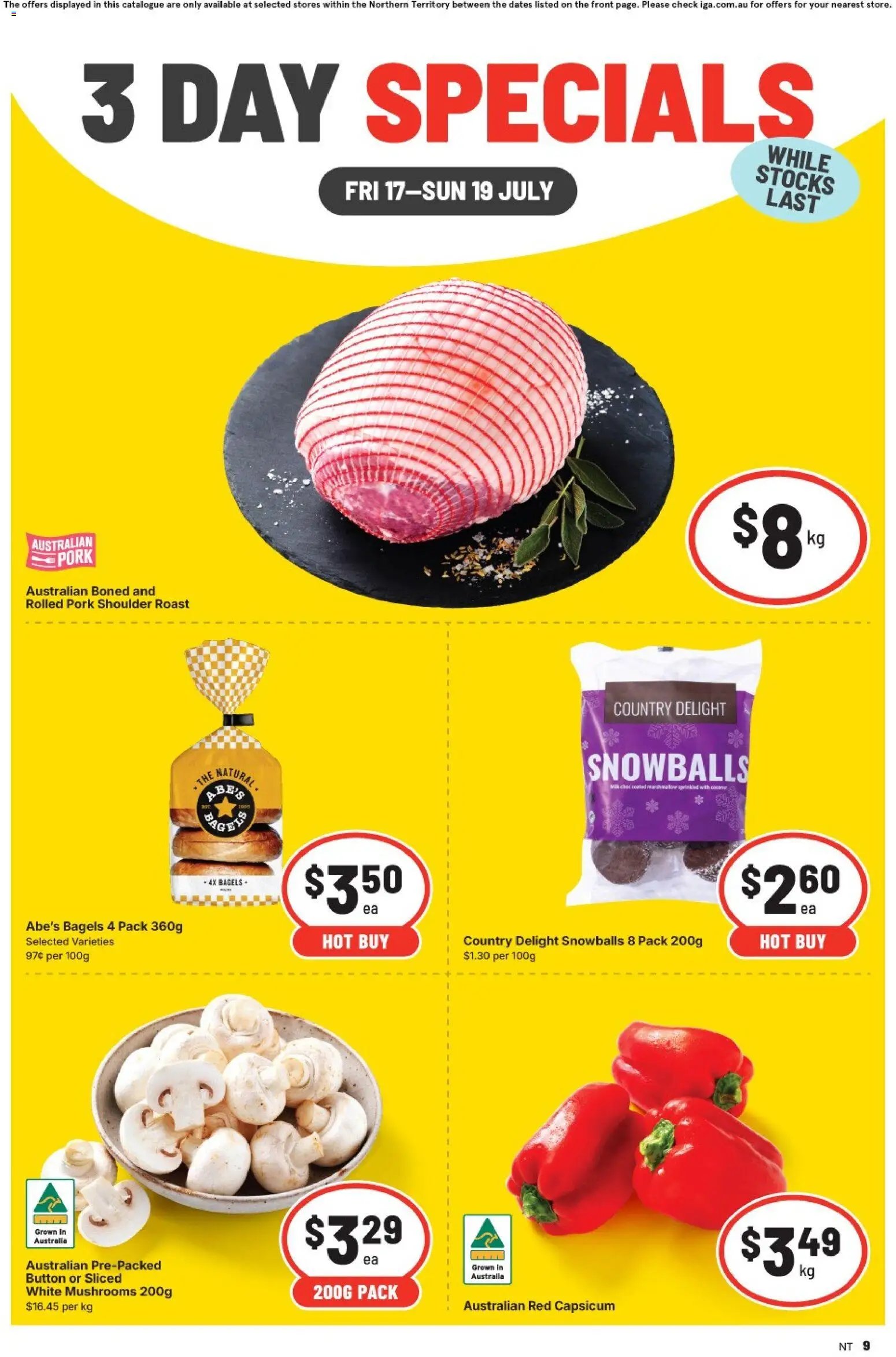 IGA catalogue from 17/07/2026 IGA 3 Day Specials NT