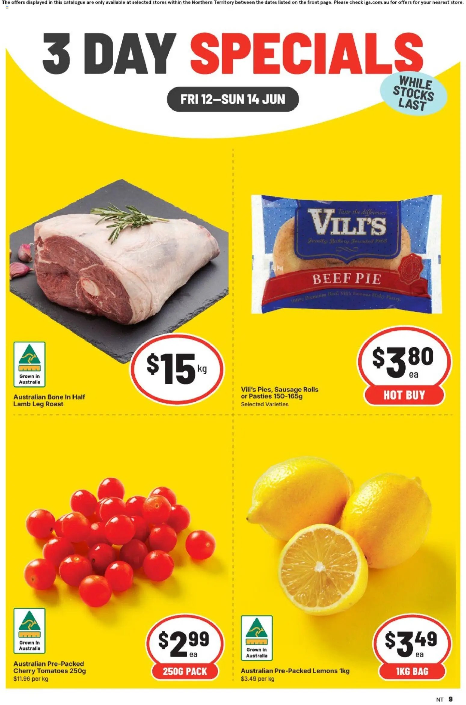 IGA catalogue from 12/06/2026 IGA 3 Day Specials NT