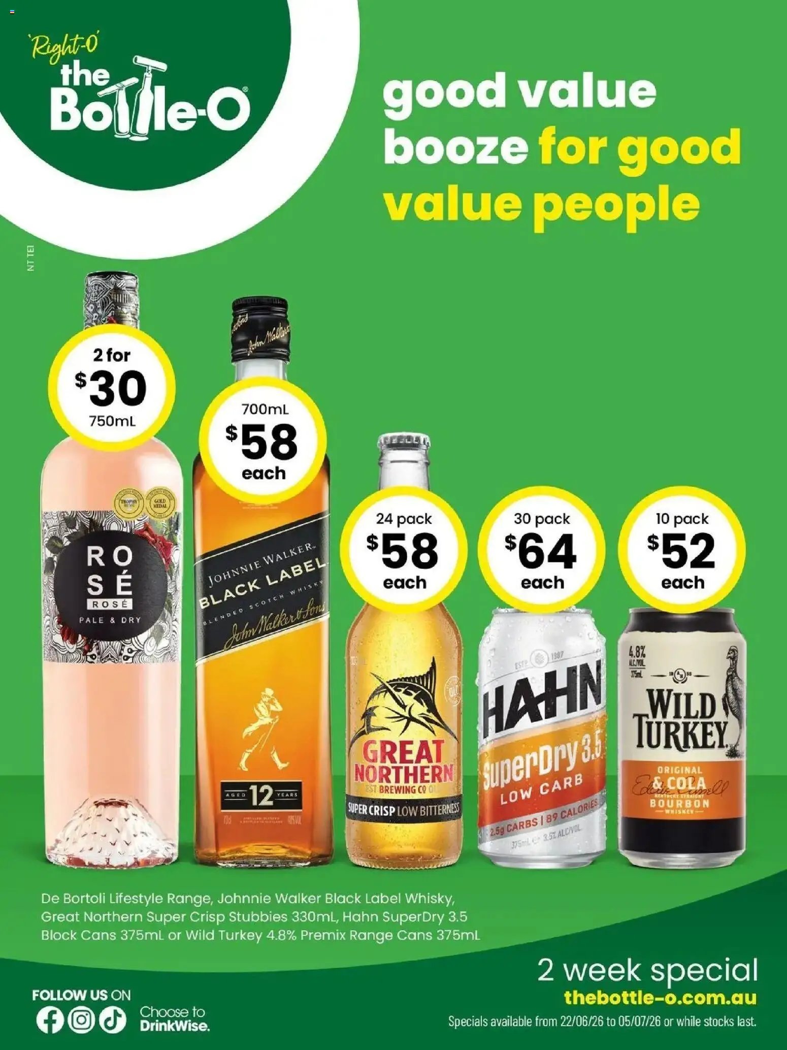 The Bottle-O catalogue from 21/06/2026 Good Value Booze, For Good Value People 22/06