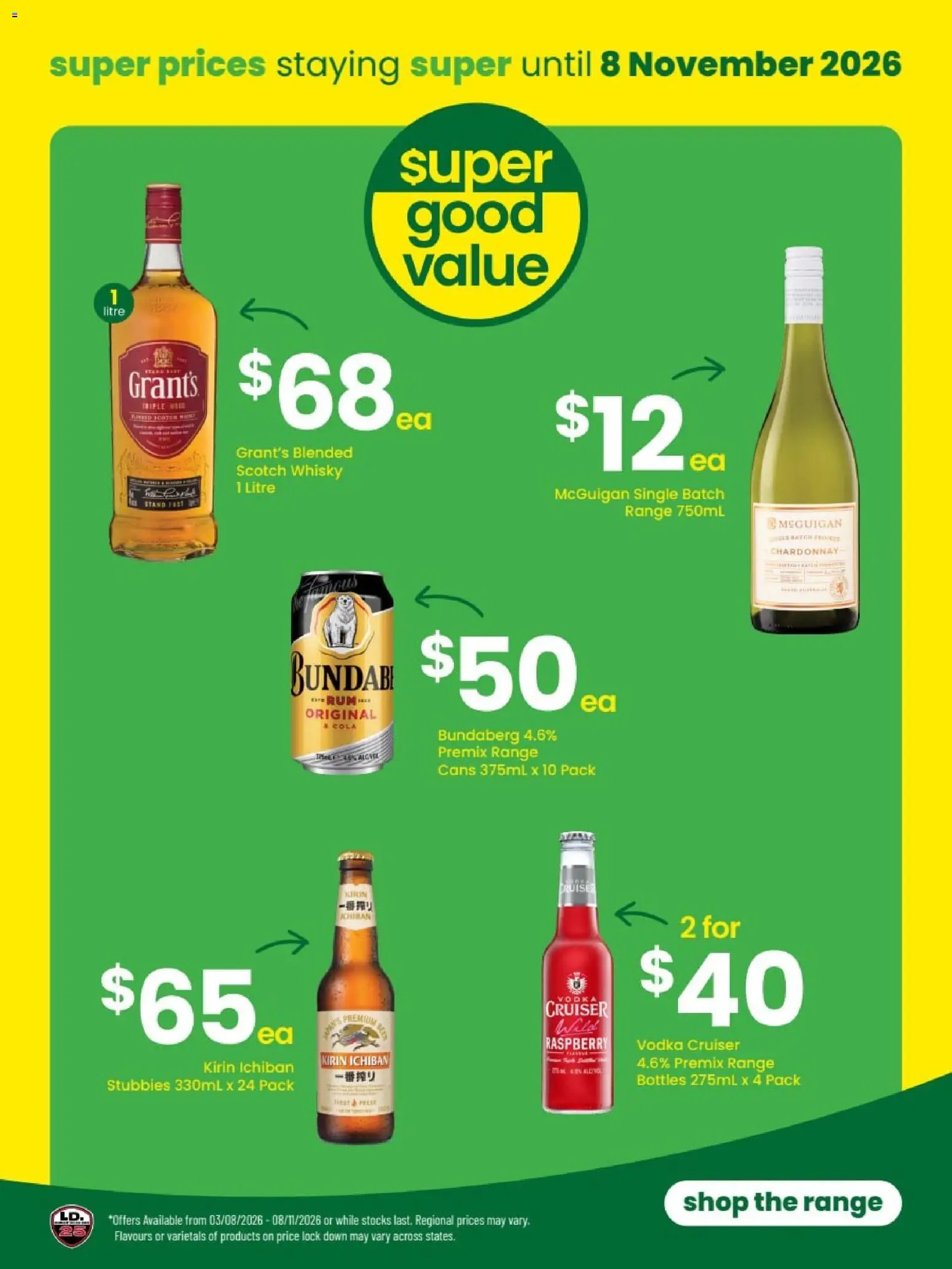 The Bottle-O catalogue from 31/08/2026 The Bottle-O catalogue BUNDABERG