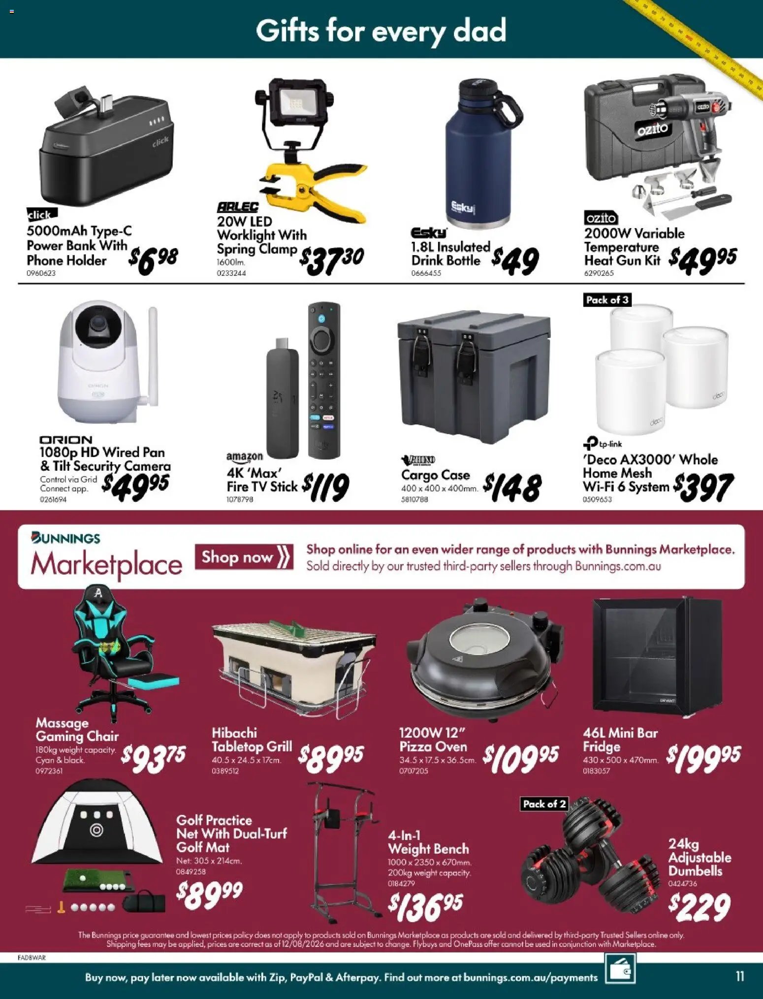Bunnings Warehouse catalogue from 12/08/2026 Bunnings Gifts Built for Dad