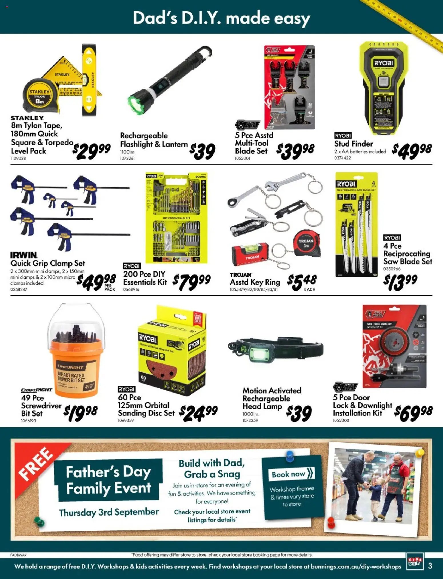 Bunnings Warehouse catalogue from 12/08/2026 Bunnings Gifts Built for Dad