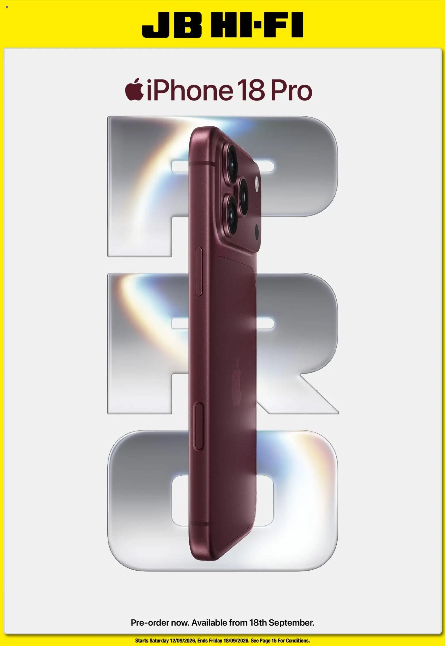 JB Hi-Fi catalogue from 12/09/2026 JB Hi-Fi Pre-order iPhone 18 Pro