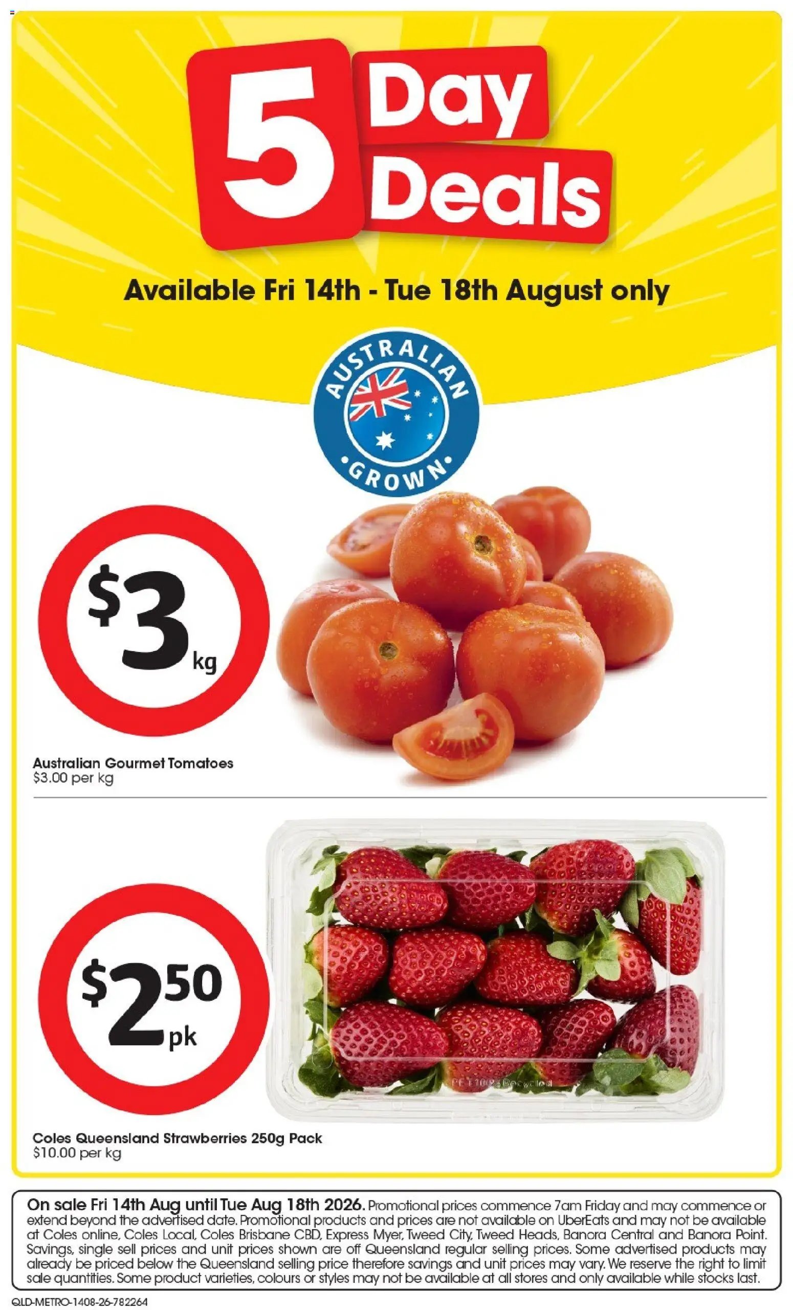 Coles catalogue from 14/08/2026 IGA 5 Day Deals QLD