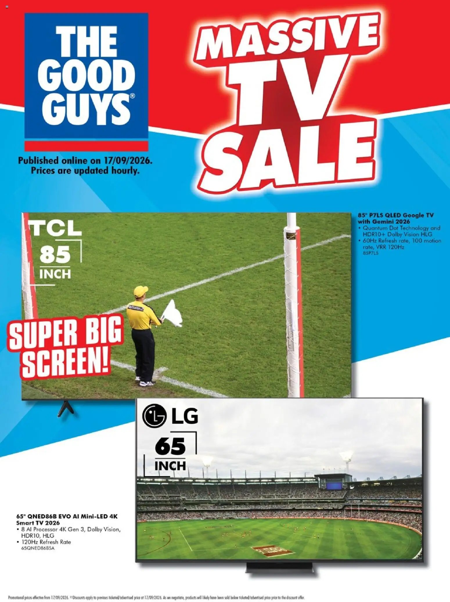 The Good Guys catalogue from 16/09/2026 The Good Guys Massive TV Sale
