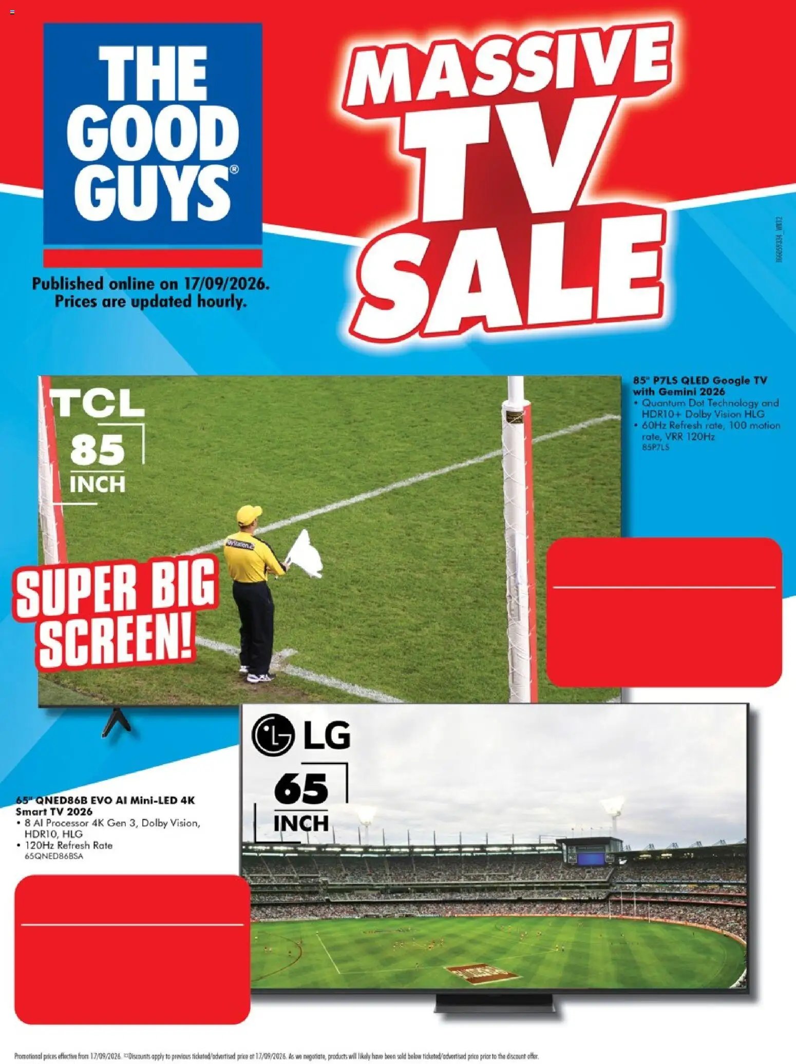 The Good Guys catalogue from 16/09/2026 The Good Guys Massive TV Sale