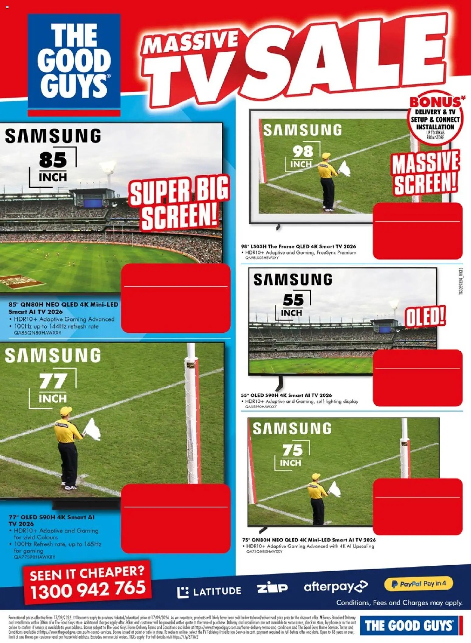 The Good Guys catalogue from 16/09/2026 The Good Guys Massive TV Sale