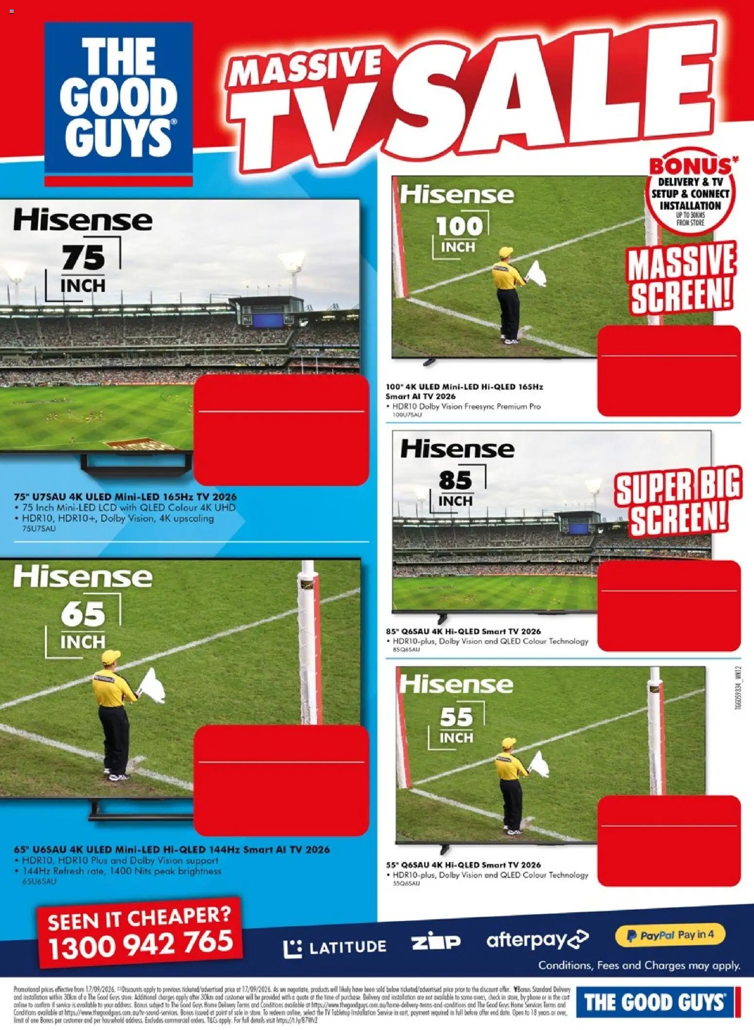 The Good Guys catalogue from 16/09/2026 The Good Guys Massive TV Sale