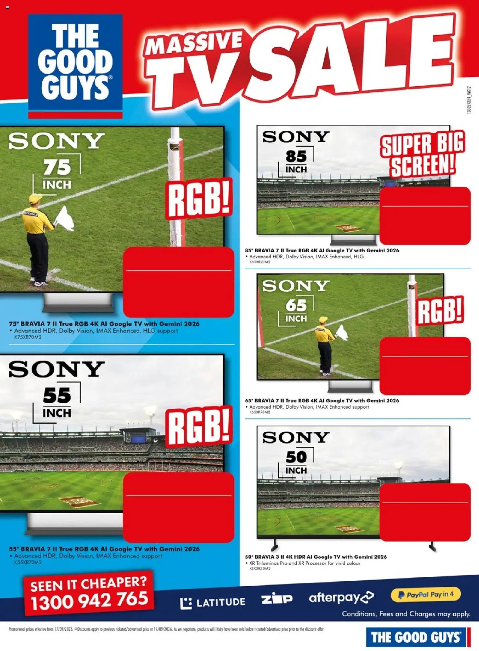 The Good Guys catalogue from 16/09/2026 The Good Guys Massive TV Sale