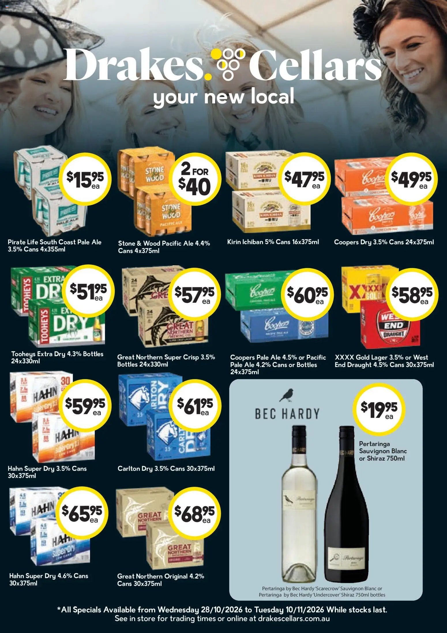 Drakes catalogue Specials available Cellars valid from 28/10/2026 - Latest Specials & Offers