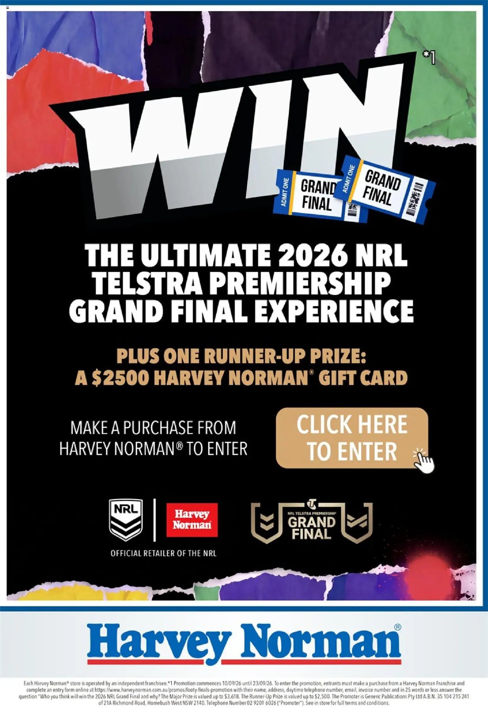 Harvey Norman catalogue from 10/09/2026 Harvey Norman Footy Finals