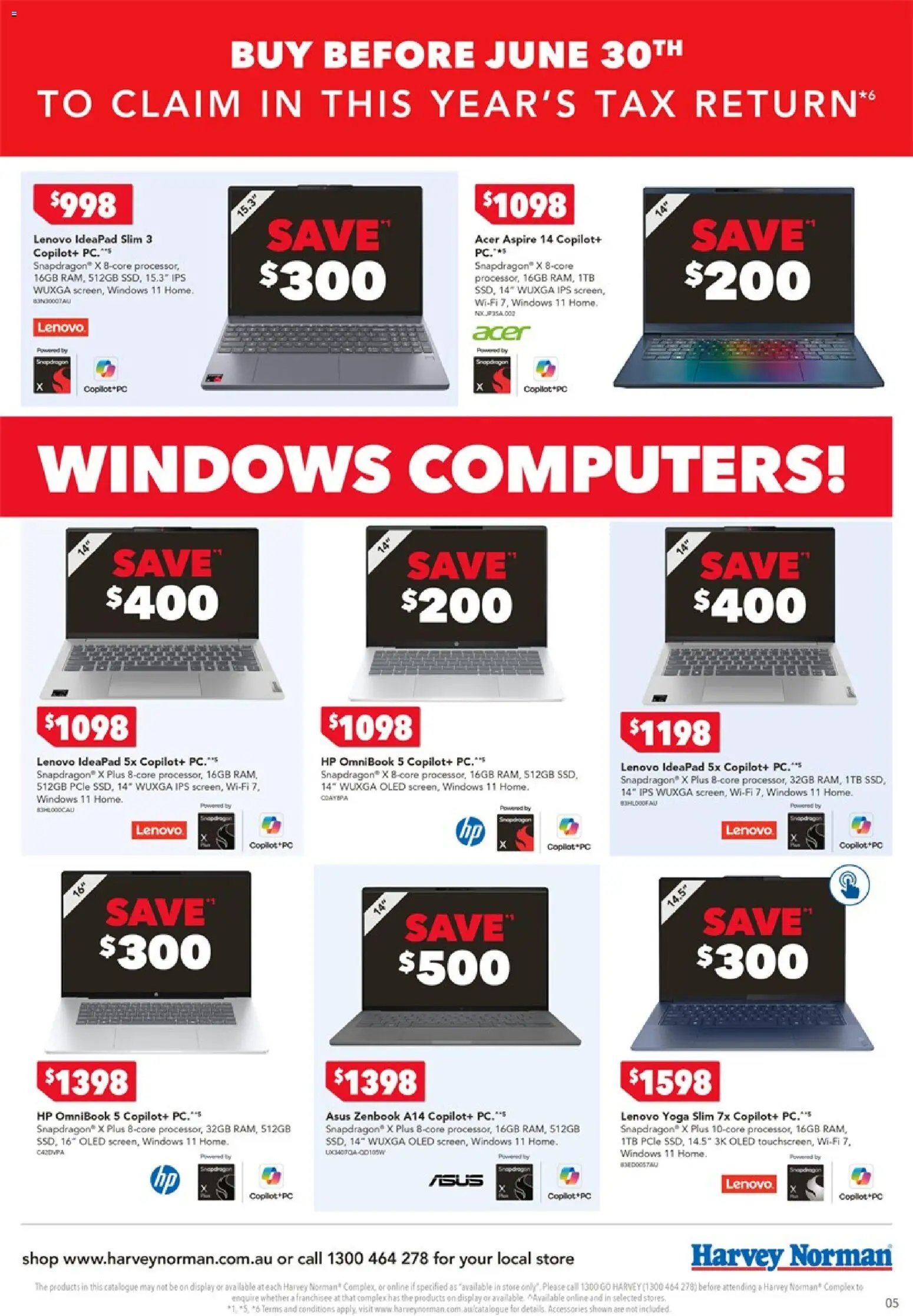 Harvey Norman catalogue from 05/06/2026 Harvey Norman Tax time deals