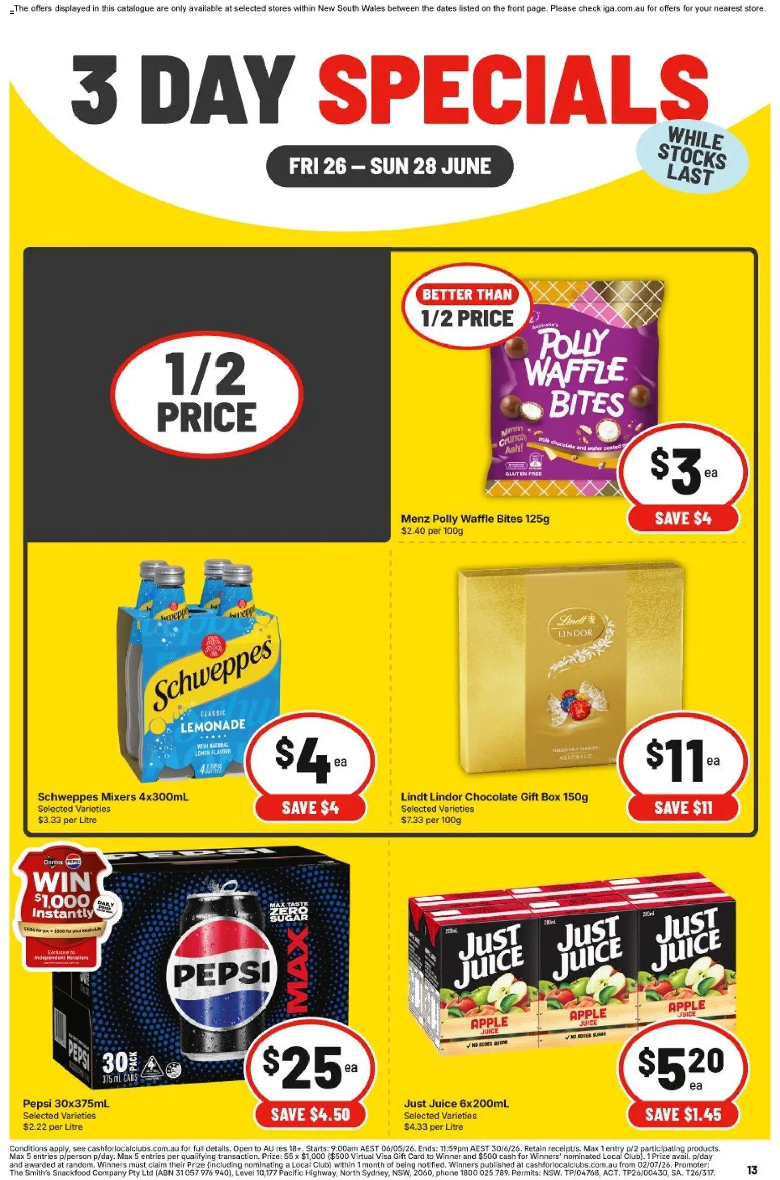 IGA catalogue from 26/06/2026 IGA -3 Day Specials - NSW