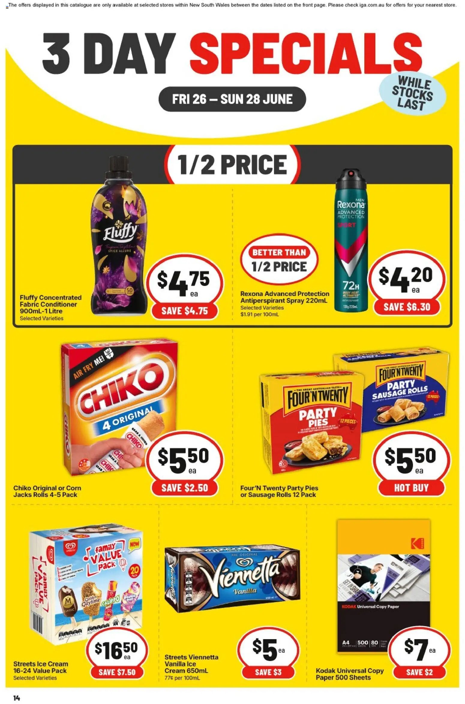 IGA catalogue from 26/06/2026 IGA -3 Day Specials - NSW