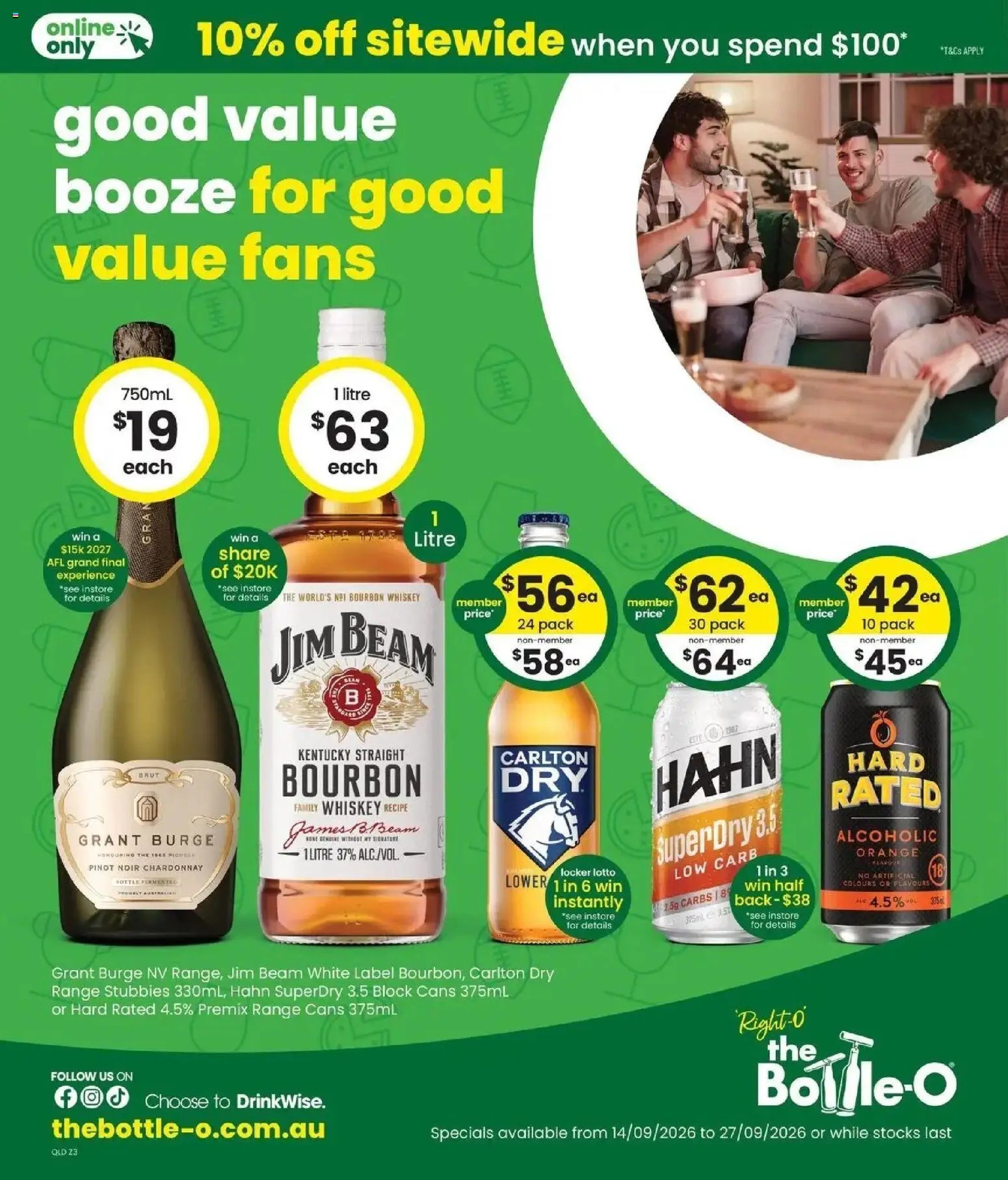 The Bottle-O catalogue from 14/09/2026 Good value booze for good value fans 14/09
