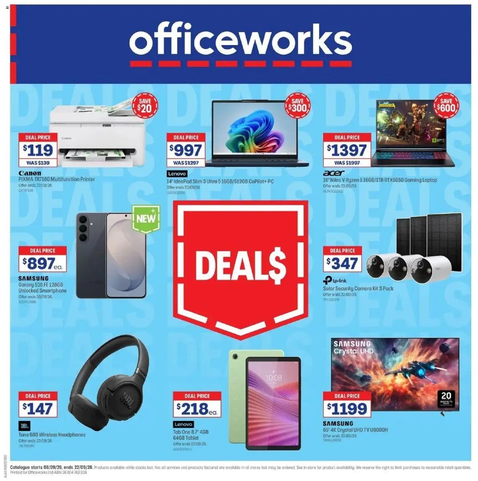 Officeworks catalogue from 08/09/2026 Officeworks Deals