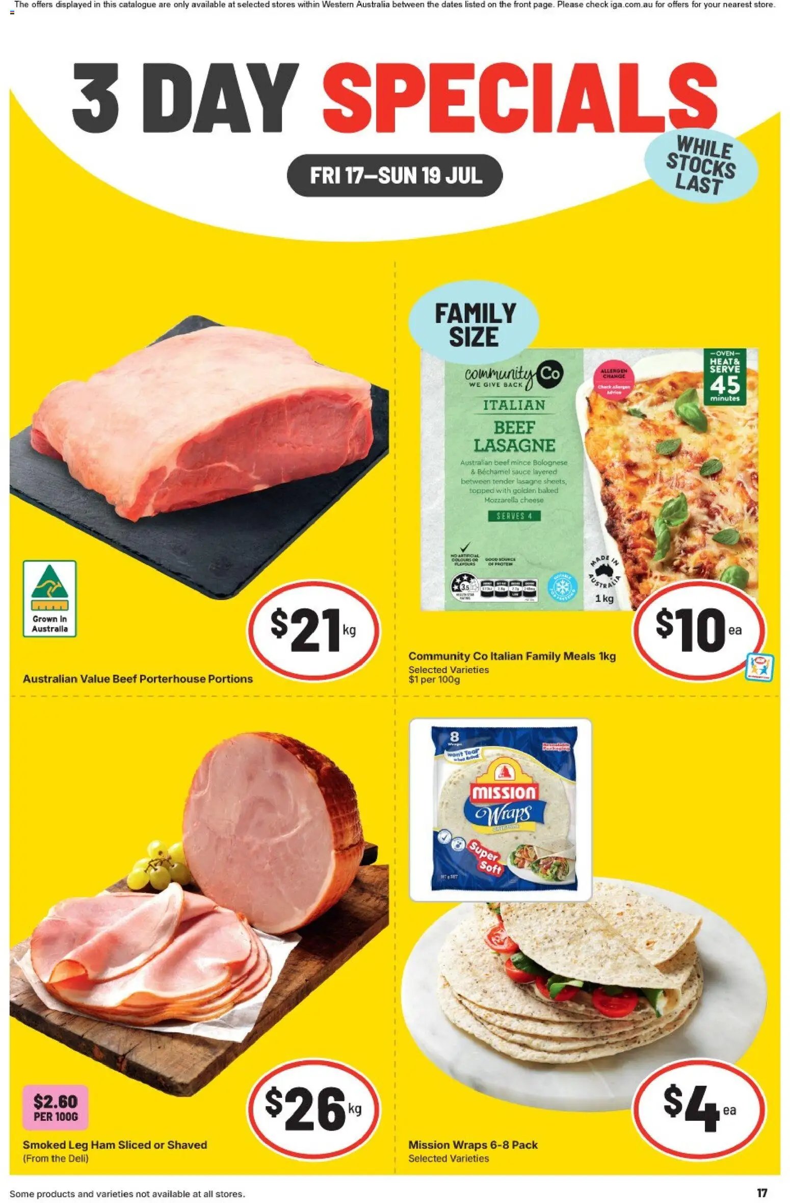 IGA catalogue from 17/07/2026 IGA 3 Day Specials WA Medium Metro