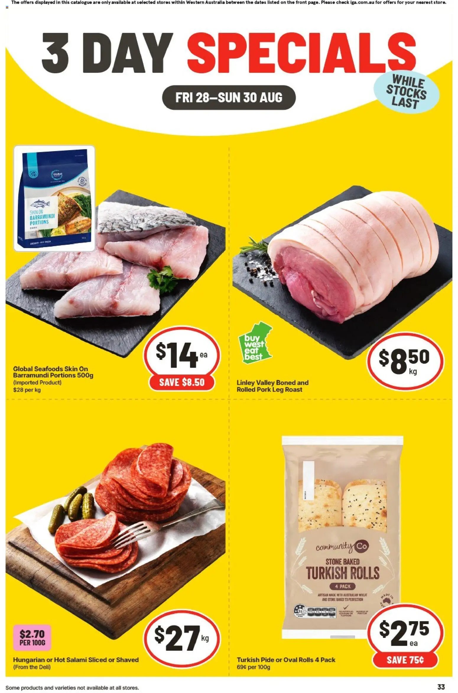 IGA catalogue from 28/08/2026 GA 3 Day Specials WA