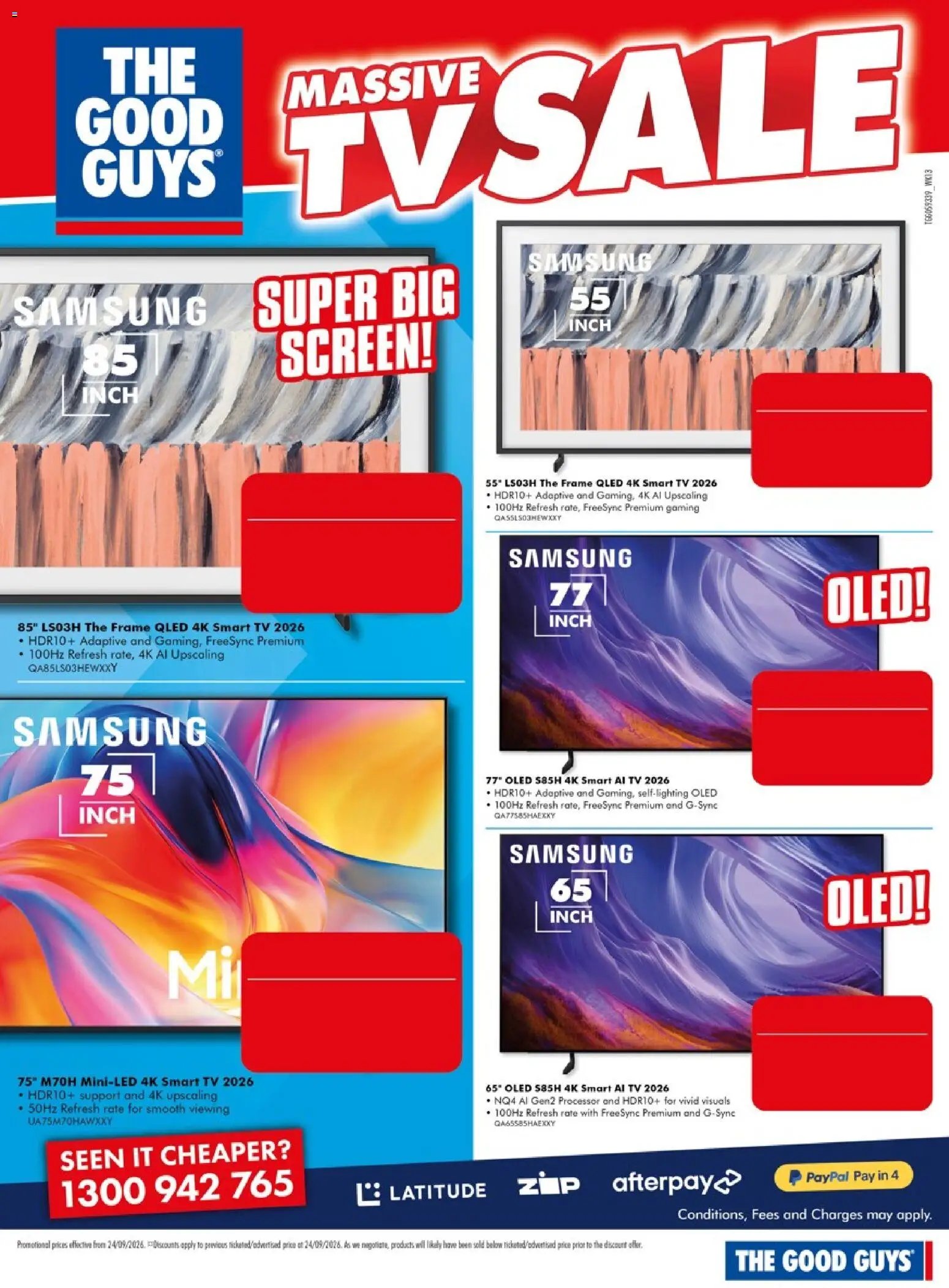 The Good Guys catalogue from 24/09/2026 The Good Guys Massive TV Sale