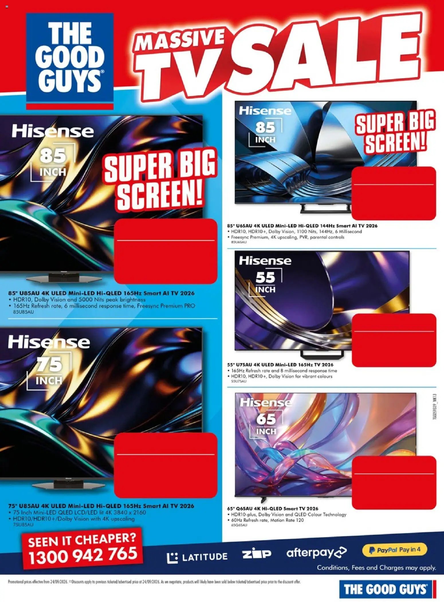 The Good Guys catalogue from 24/09/2026 The Good Guys Massive TV Sale