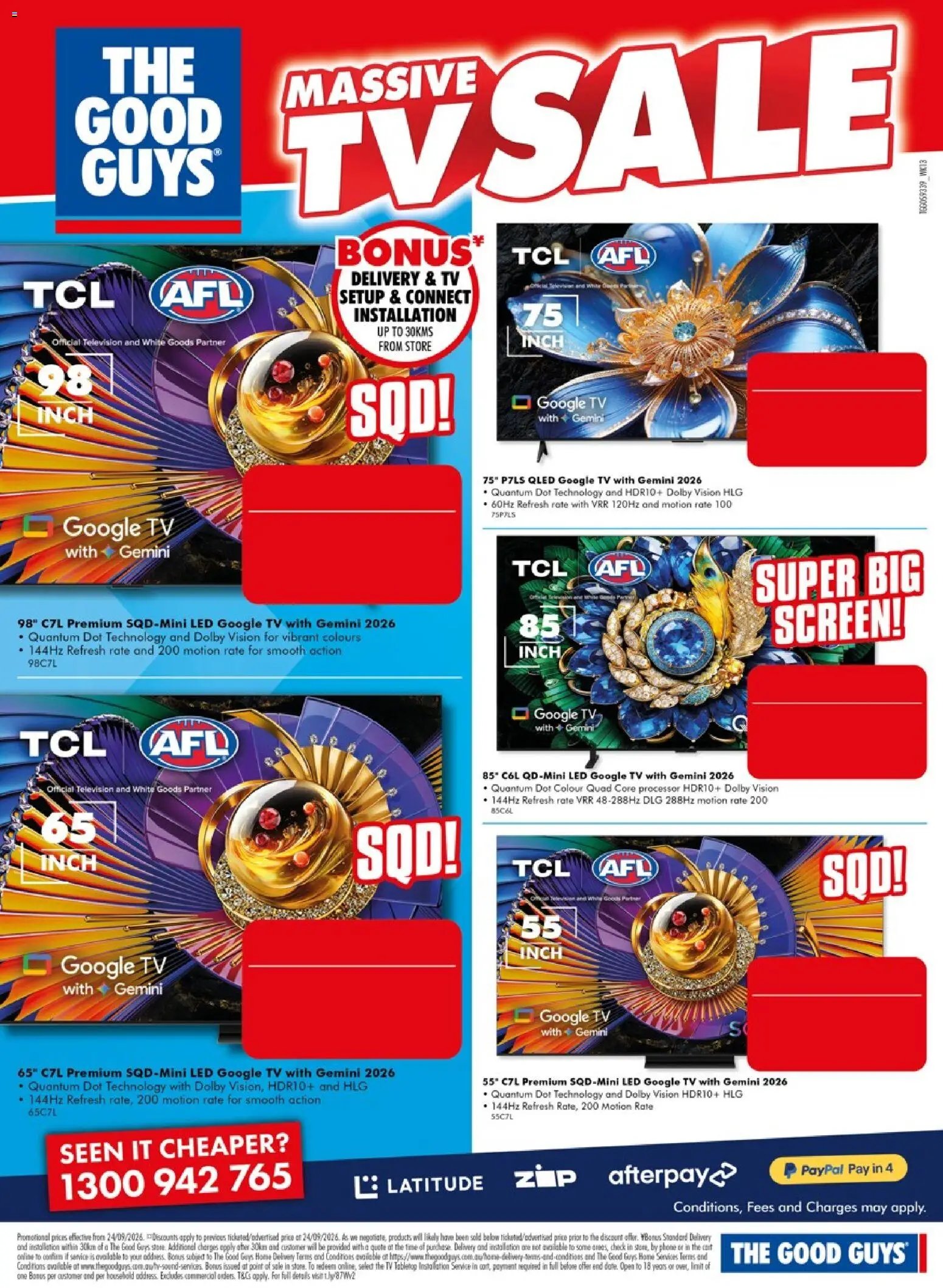 The Good Guys catalogue from 24/09/2026 The Good Guys Massive TV Sale