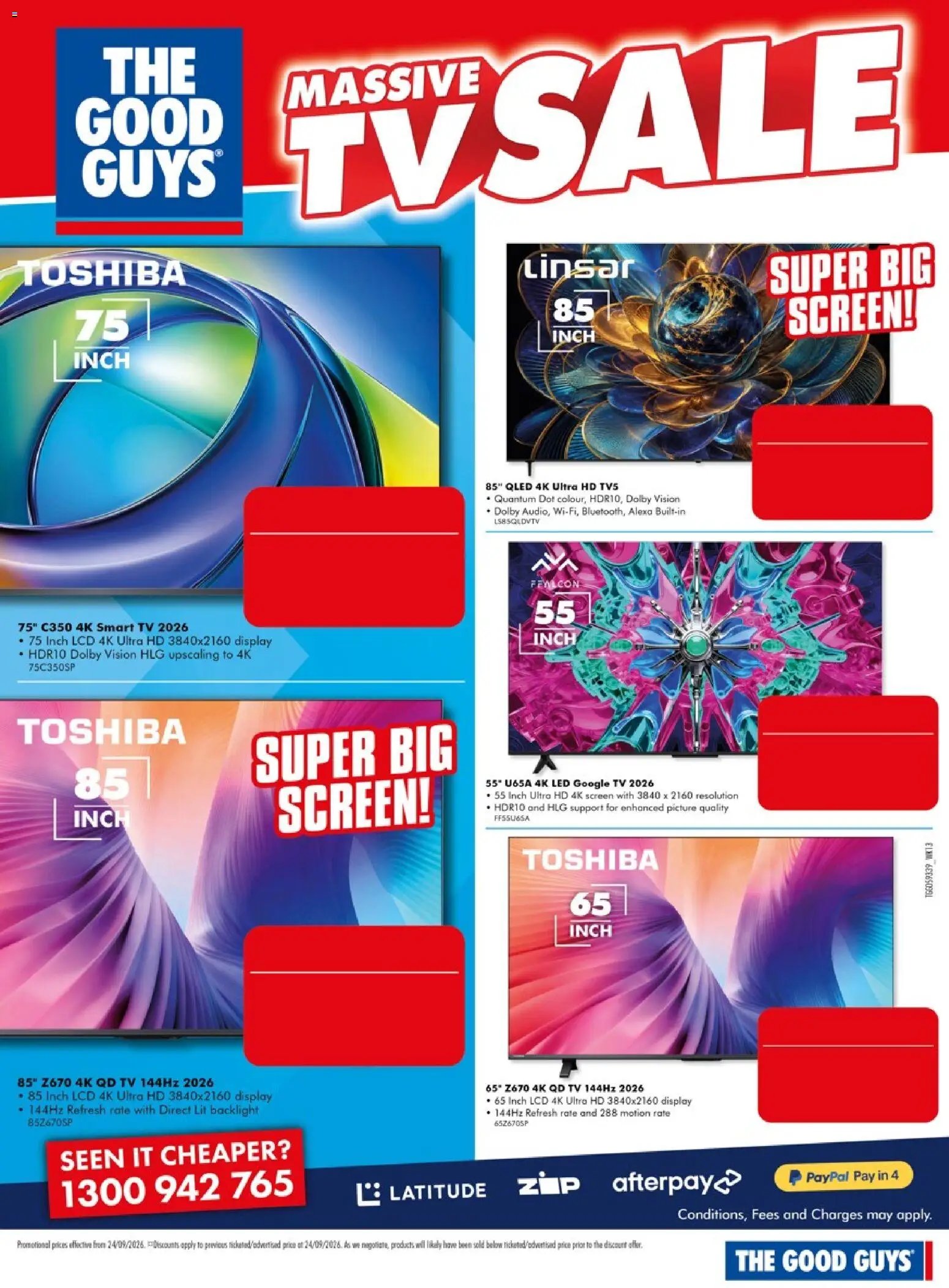 The Good Guys catalogue from 24/09/2026 The Good Guys Massive TV Sale