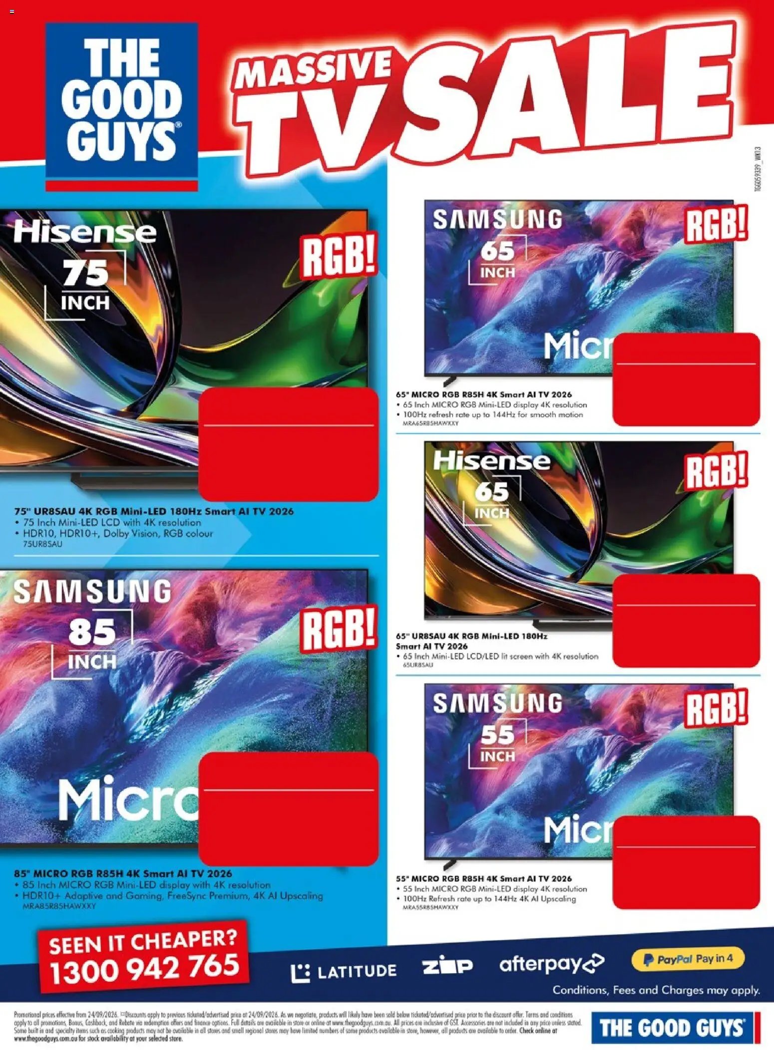 The Good Guys catalogue from 24/09/2026 The Good Guys Massive TV Sale