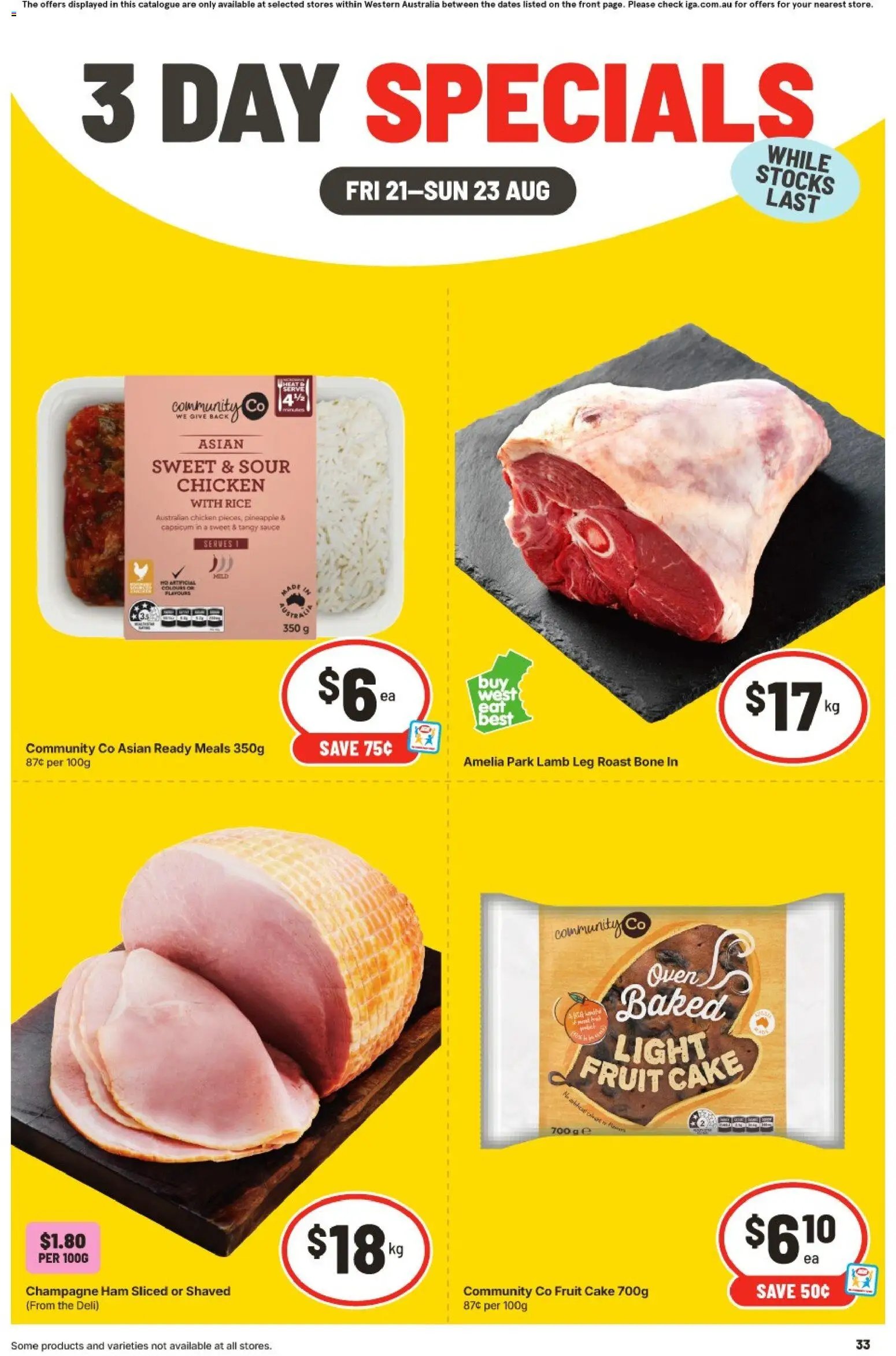 IGA catalogue from 21/08/2026 IGA 3 Day Specials WA