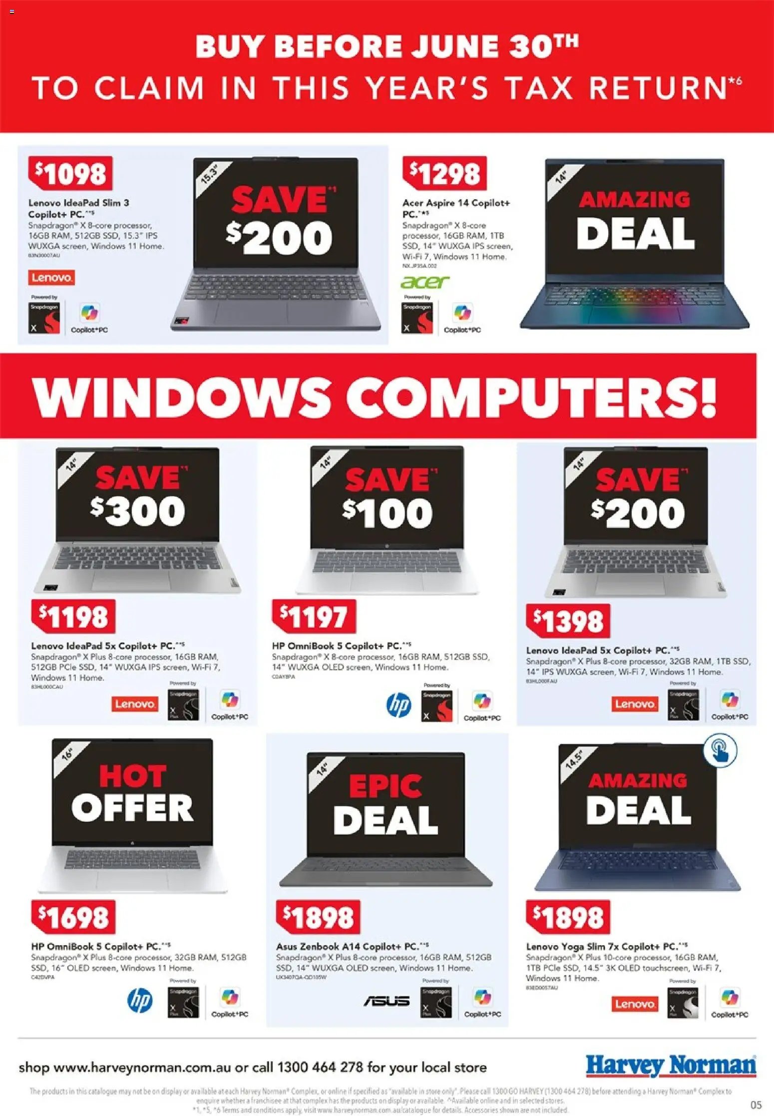 Harvey Norman catalogue from 05/06/2026 Harvey Norman Tax time deals