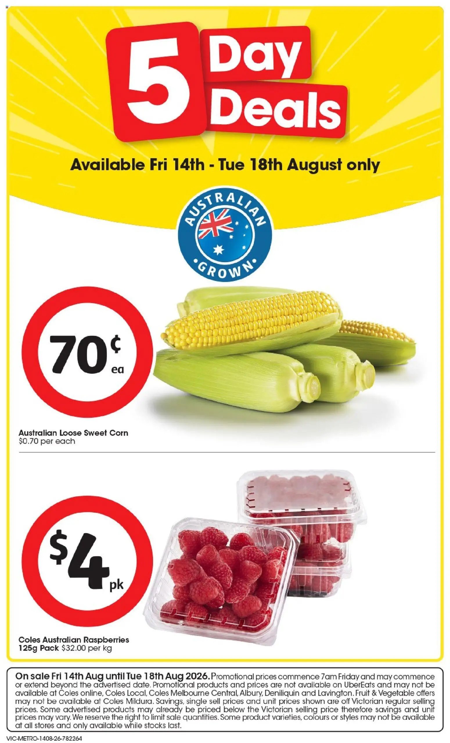 Coles catalogue from 14/08/2026 IGA 5 Day Deals VIC