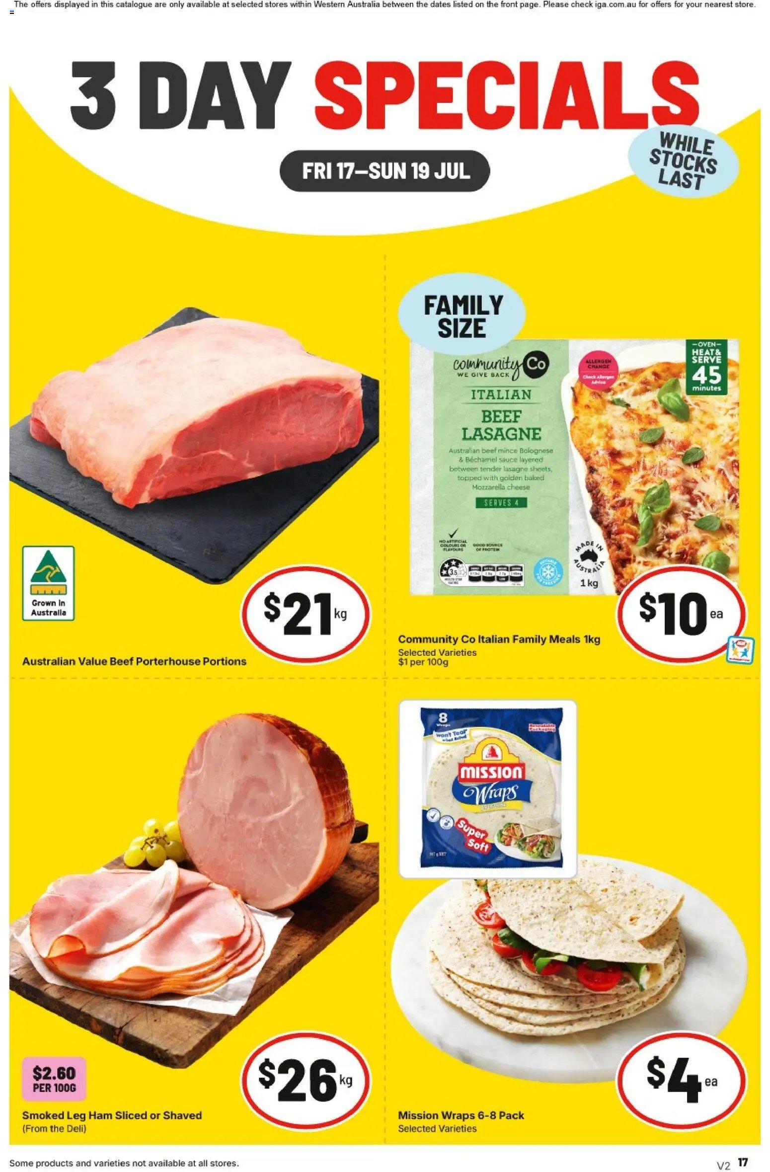 IGA catalogue from 17/07/2026 IGA 3 Day Specials NT/WA