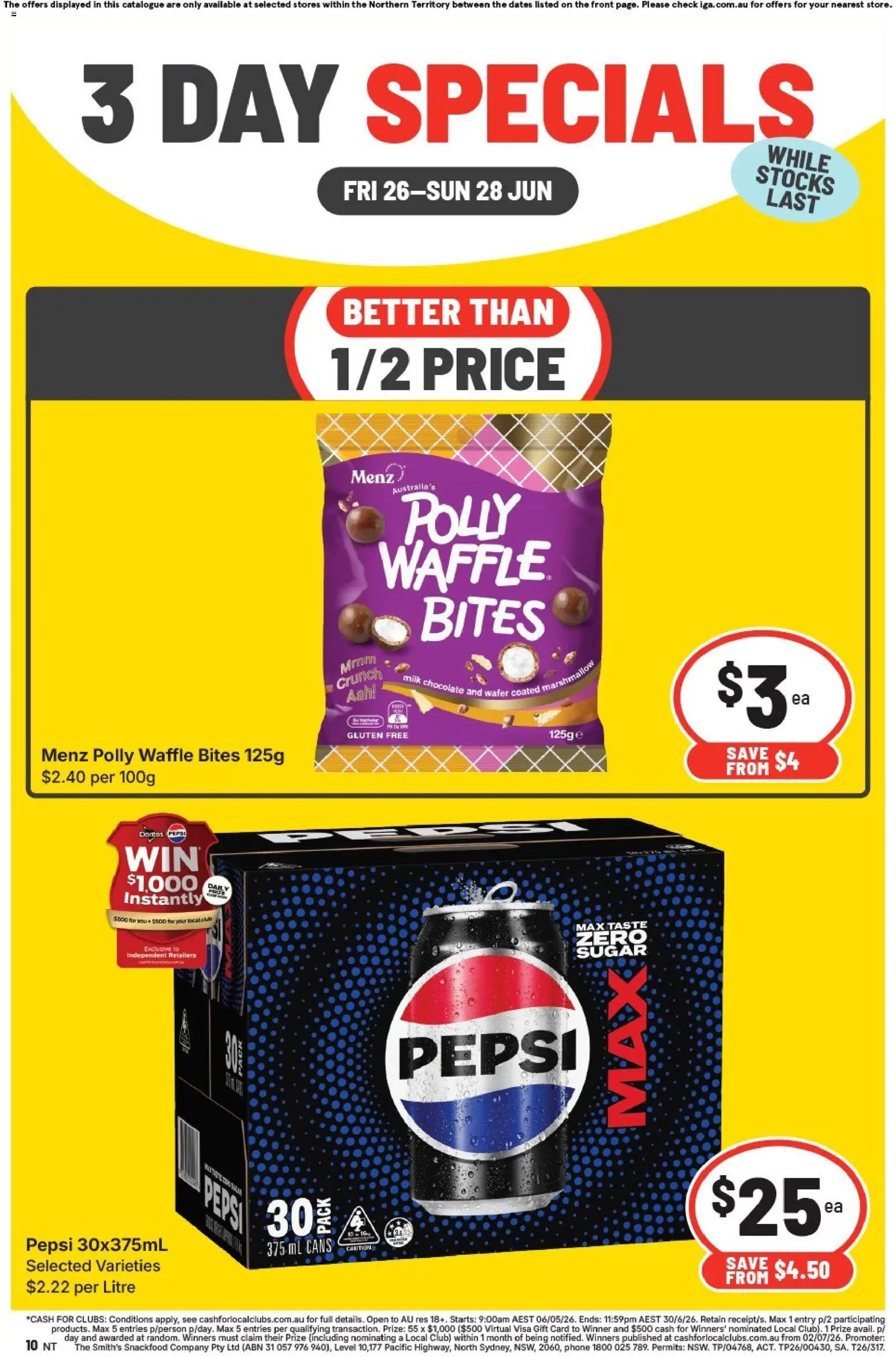 IGA catalogue from 26/06/2026 IGA -3 Day Specials - NT