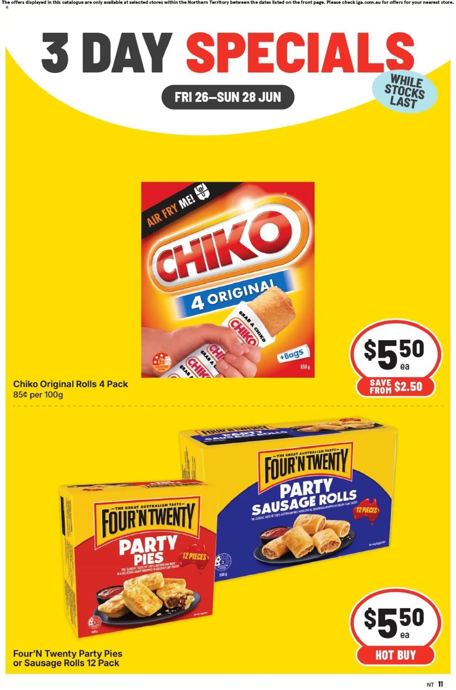 IGA catalogue from 26/06/2026 IGA -3 Day Specials - NT
