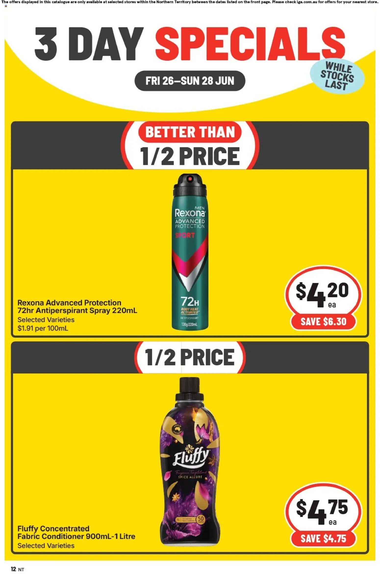 IGA catalogue from 26/06/2026 IGA -3 Day Specials - NT