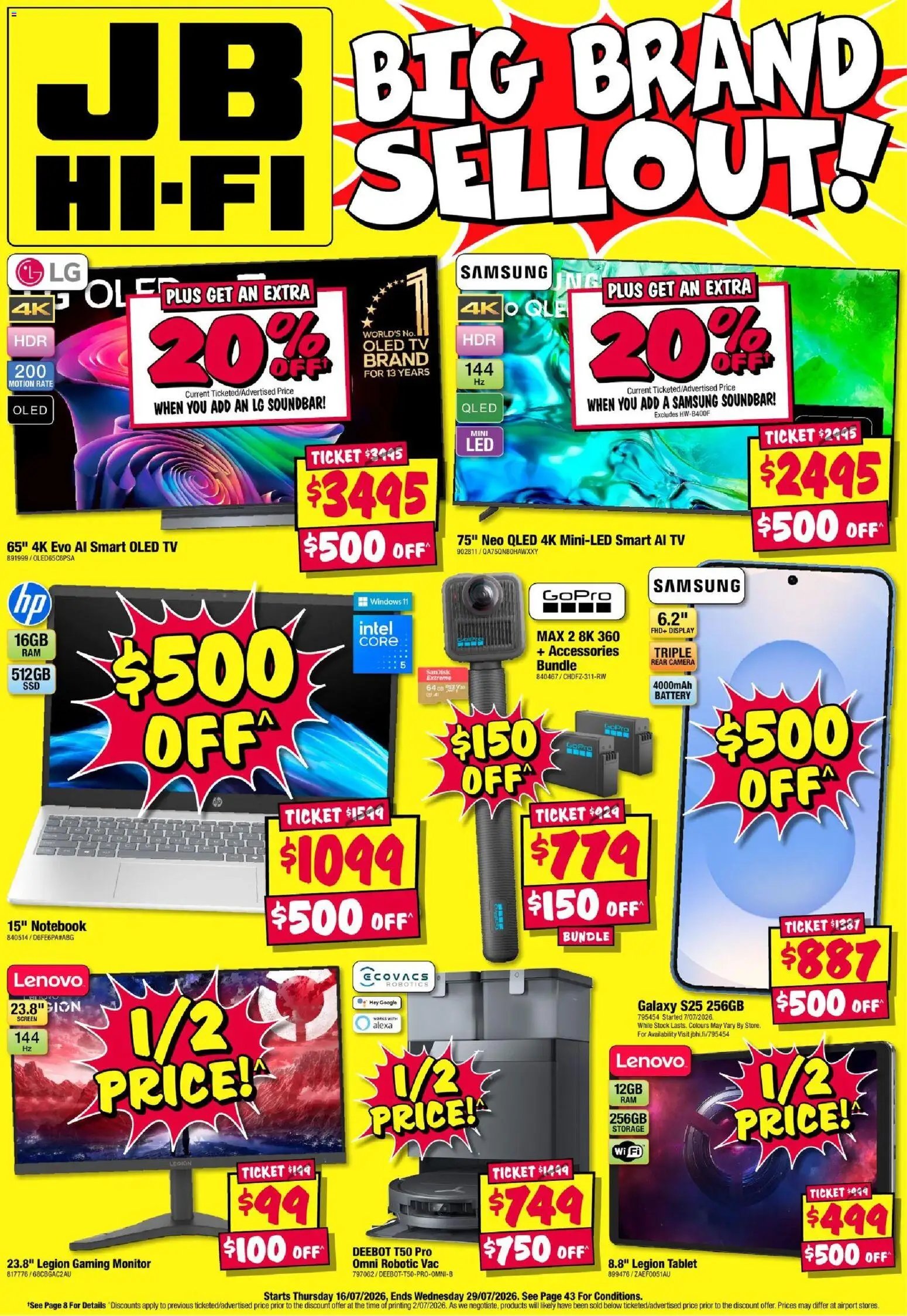 JB Hi-Fi catalogue from 16/07/2026 JB Hi-Fi Big Brand Selloutcatalogue