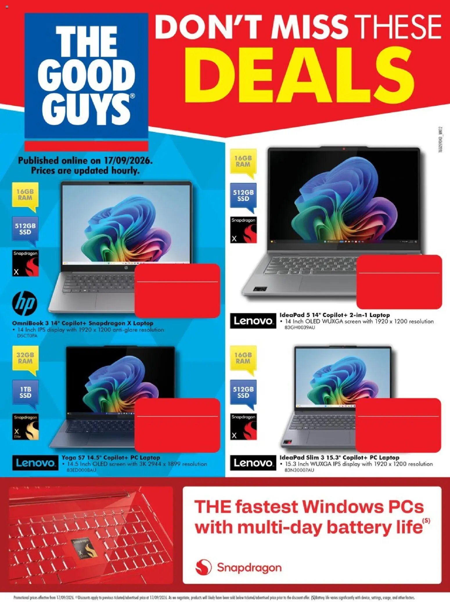 The Good Guys catalogue from 16/09/2026 The Good Guys Snapdragon Laptops