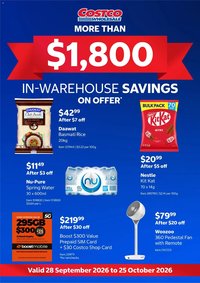 Costco catalogue from 28/09/2026 Costco catalogue In-warehouse savings