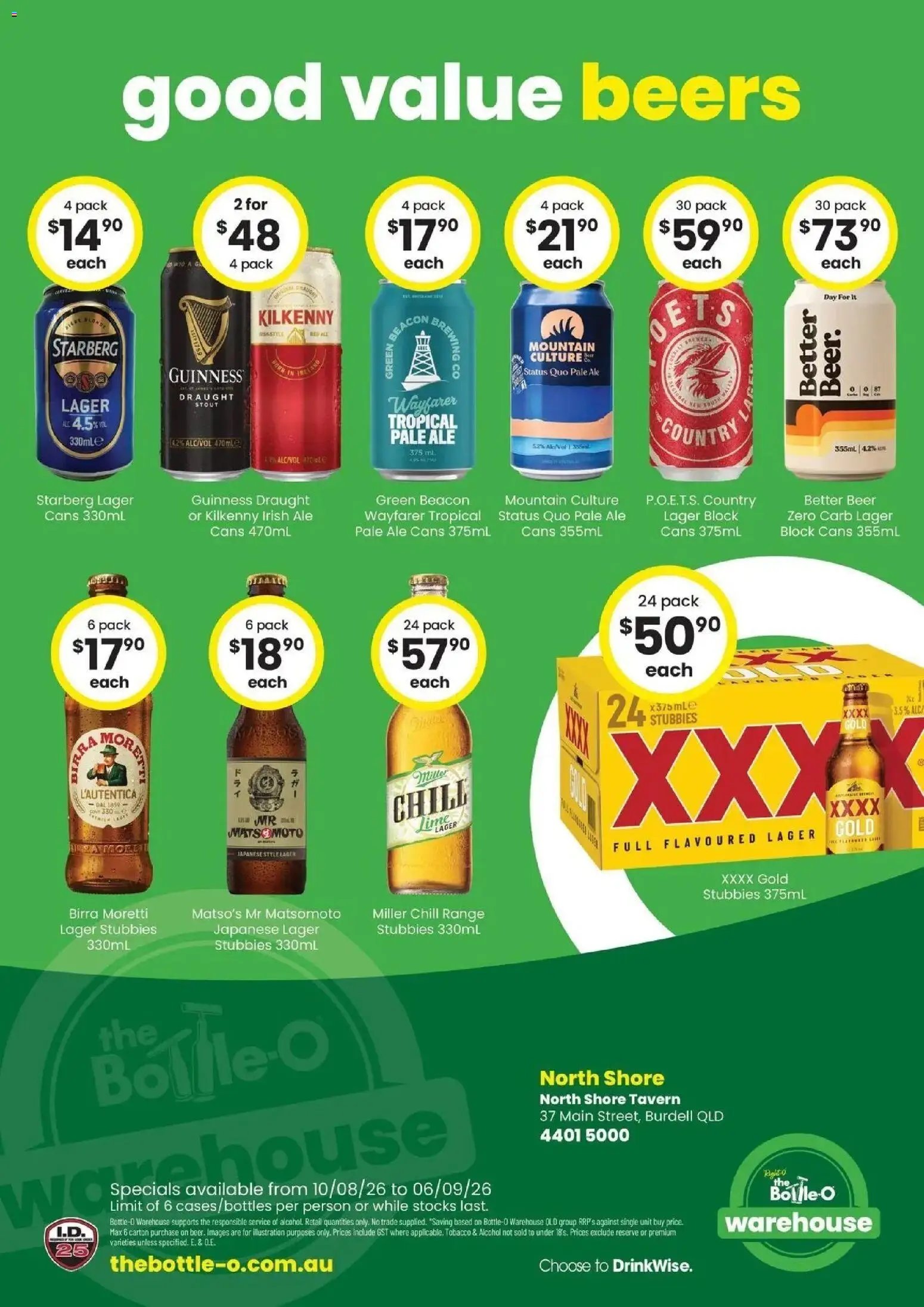 The Bottle-O catalogue from 10/08/2026 Good Value Booze, For Good Value People. QLD 10/08