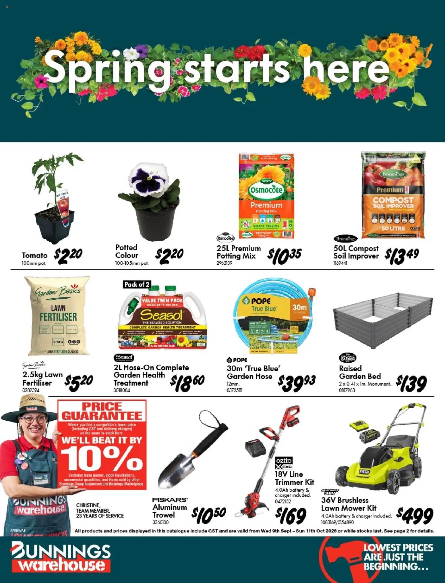 Bunnings Warehouse catalogue from 09/09/2026 Bunnings Warehouse - Spring Starts Here Harrisdale