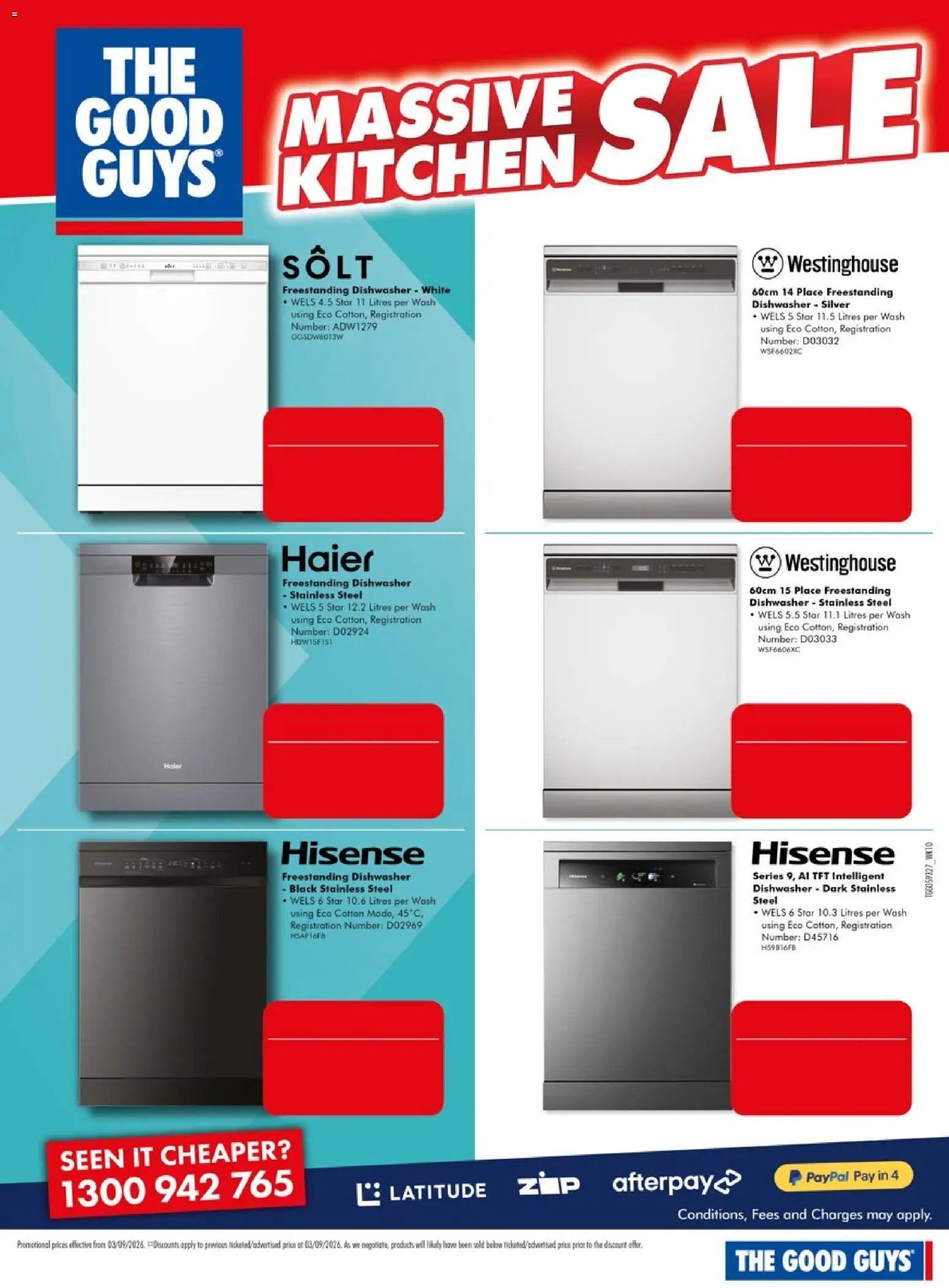 The Good Guys catalogue from 03/09/2026 The Good Guys Massive Kitchen Sale