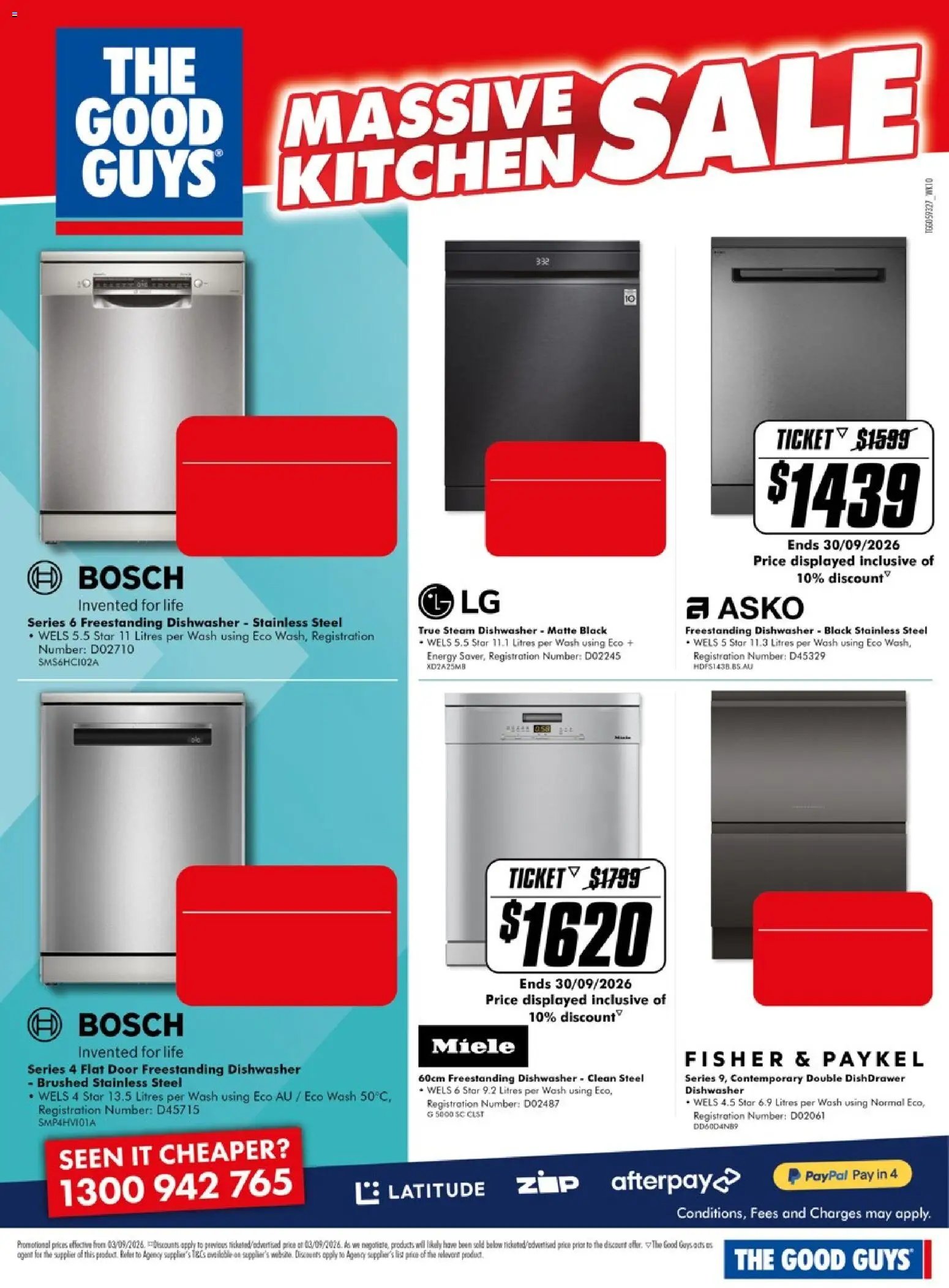The Good Guys catalogue from 03/09/2026 The Good Guys Massive Kitchen Sale