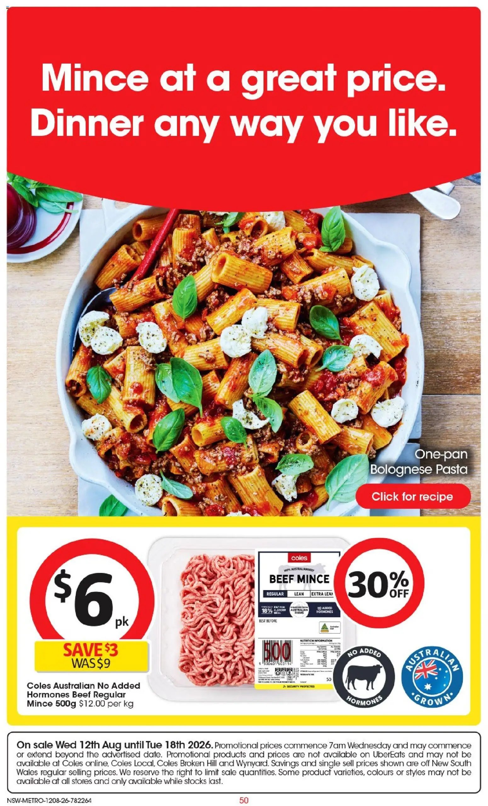 Coles catalogue from 12/08/2026 Coles Mince at a great price. Dinner any way you like