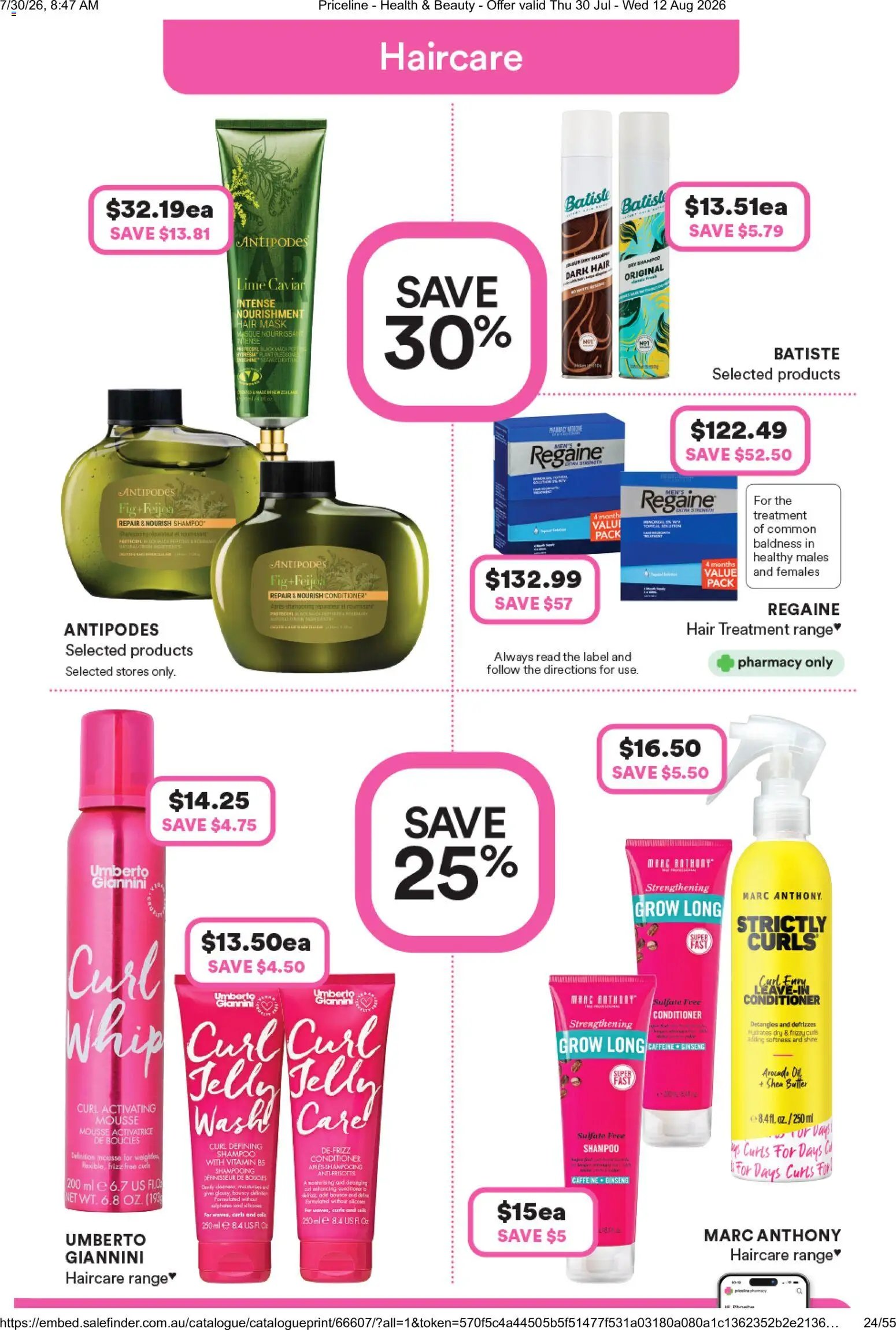 Priceline Pharmacy catalogue from 30/07/2026 Priceline Pharmacy catalogue