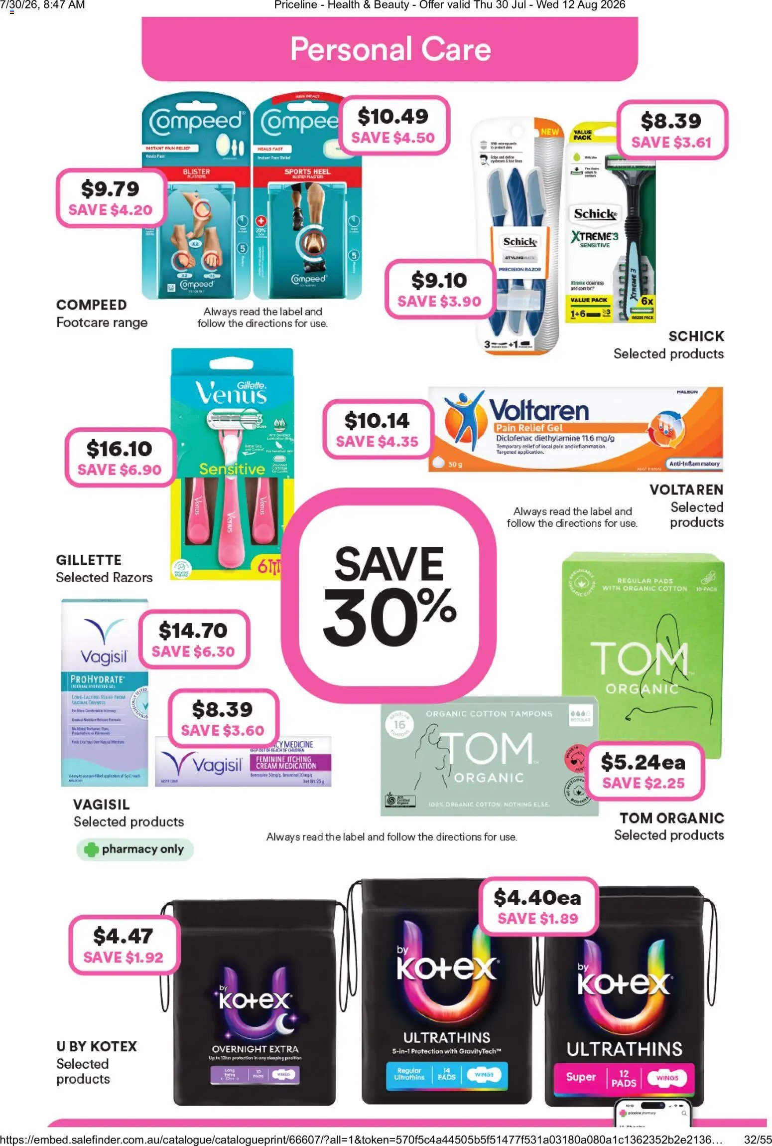 Priceline Pharmacy catalogue from 30/07/2026 Priceline Pharmacy catalogue