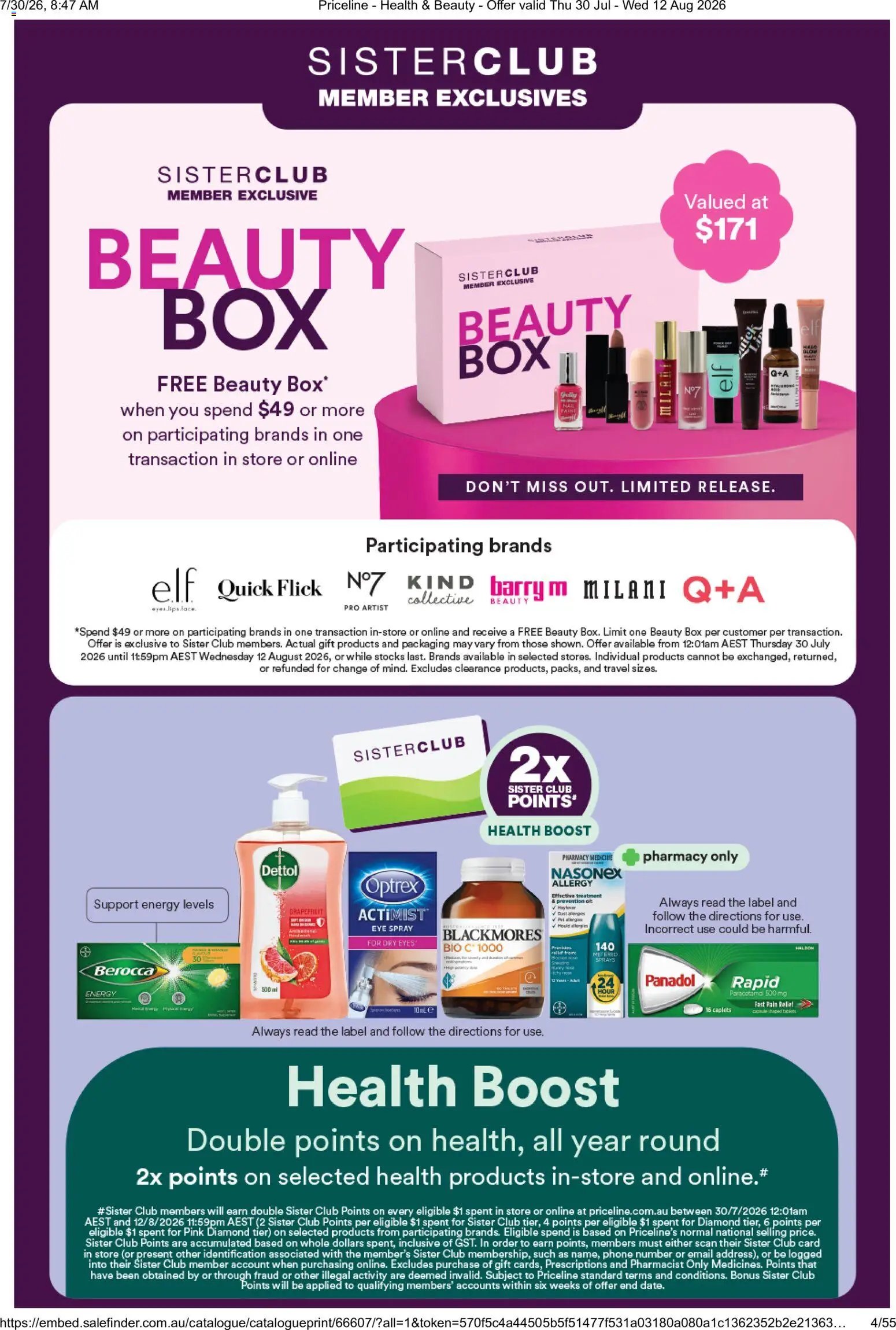 Priceline Pharmacy catalogue from 30/07/2026 Priceline Pharmacy catalogue