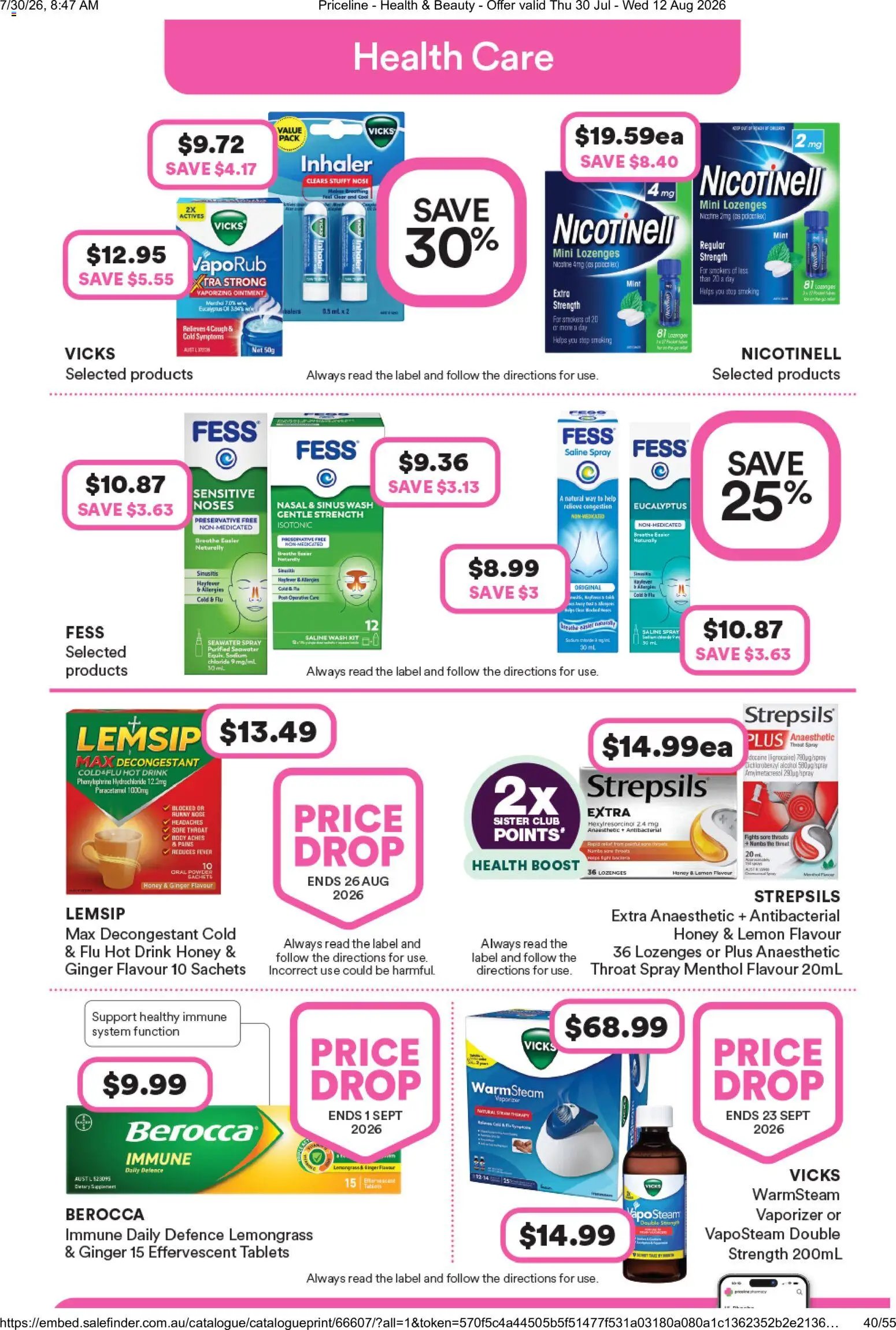 Priceline Pharmacy catalogue from 30/07/2026 Priceline Pharmacy catalogue