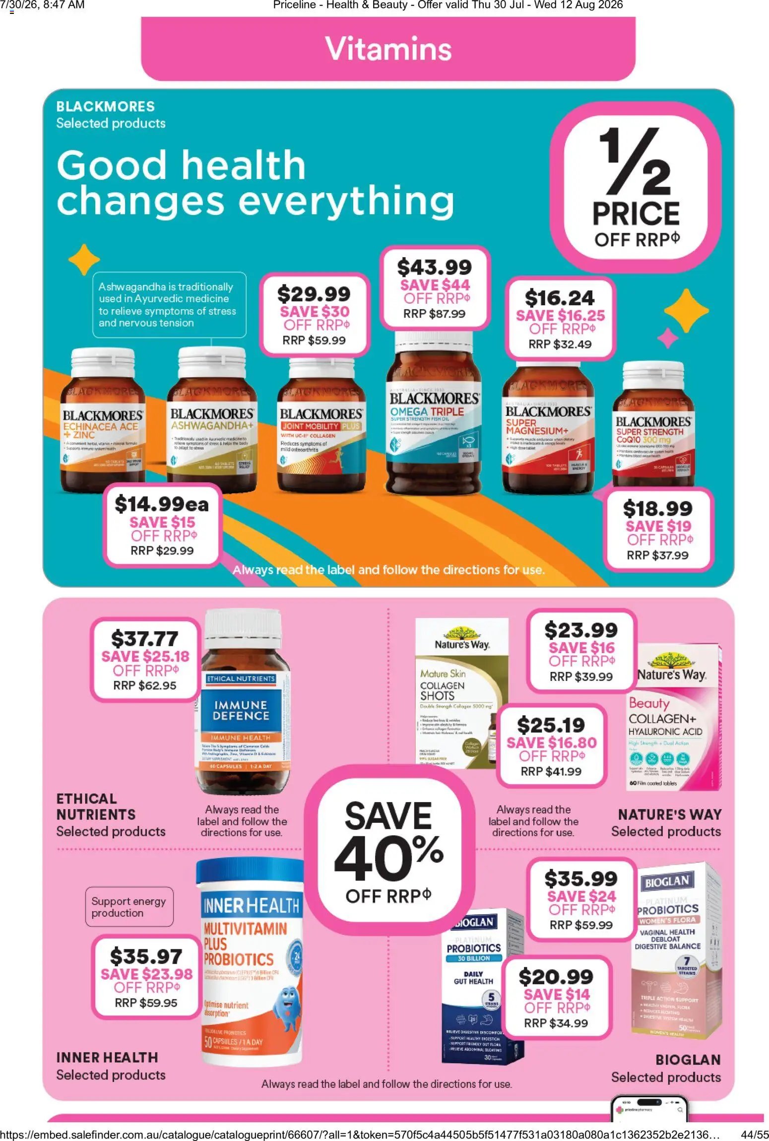 Priceline Pharmacy catalogue from 30/07/2026 Priceline Pharmacy catalogue