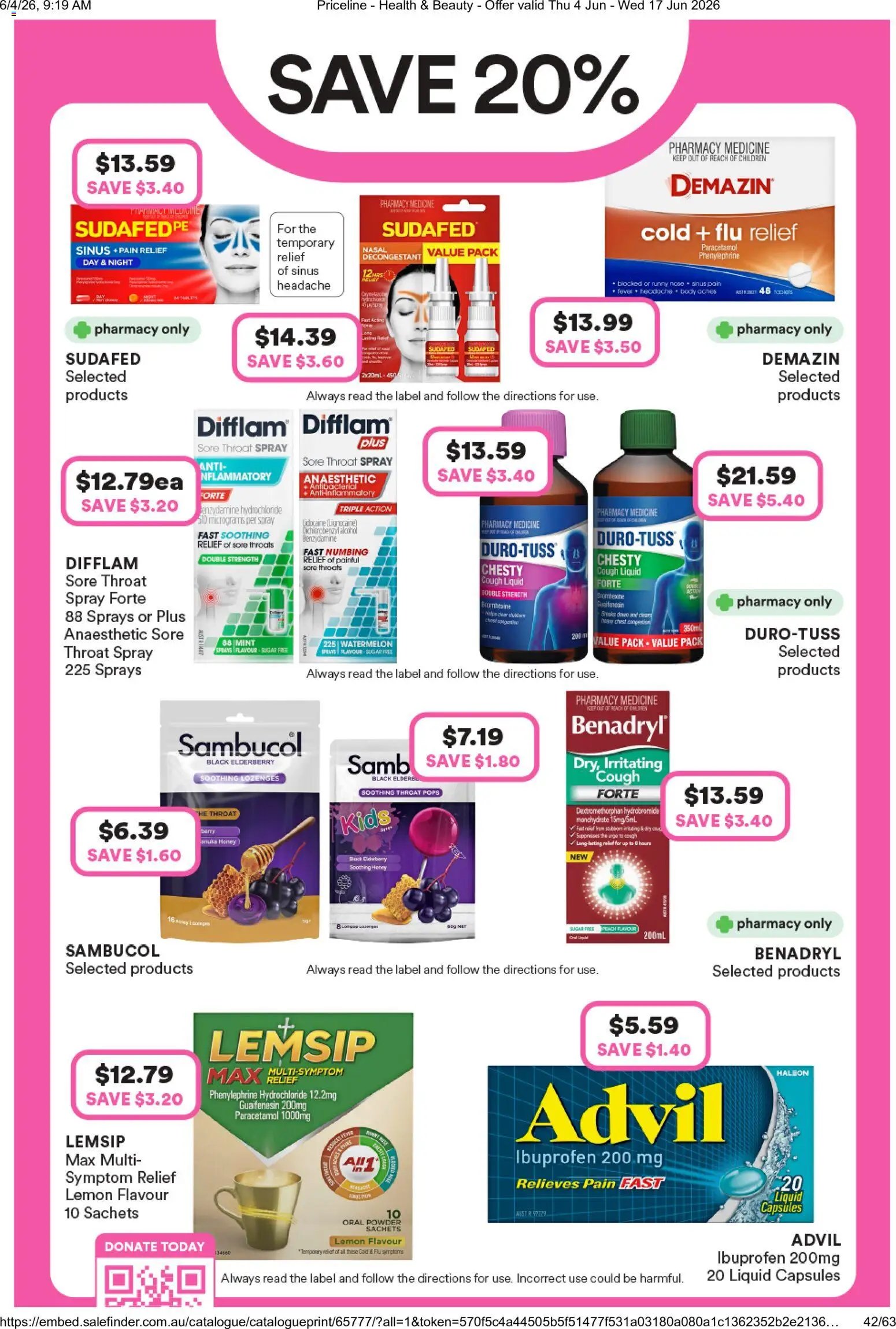 Priceline Pharmacy catalogue from 04/06/2026 Priceline Pharmacy catalogue